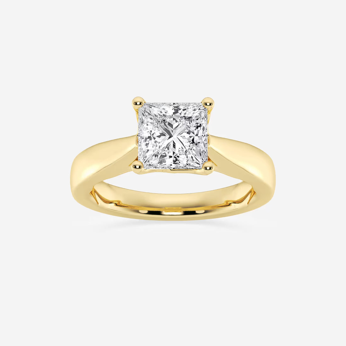 Princess Cut Lab Diamond Solitaire Engagement Ring