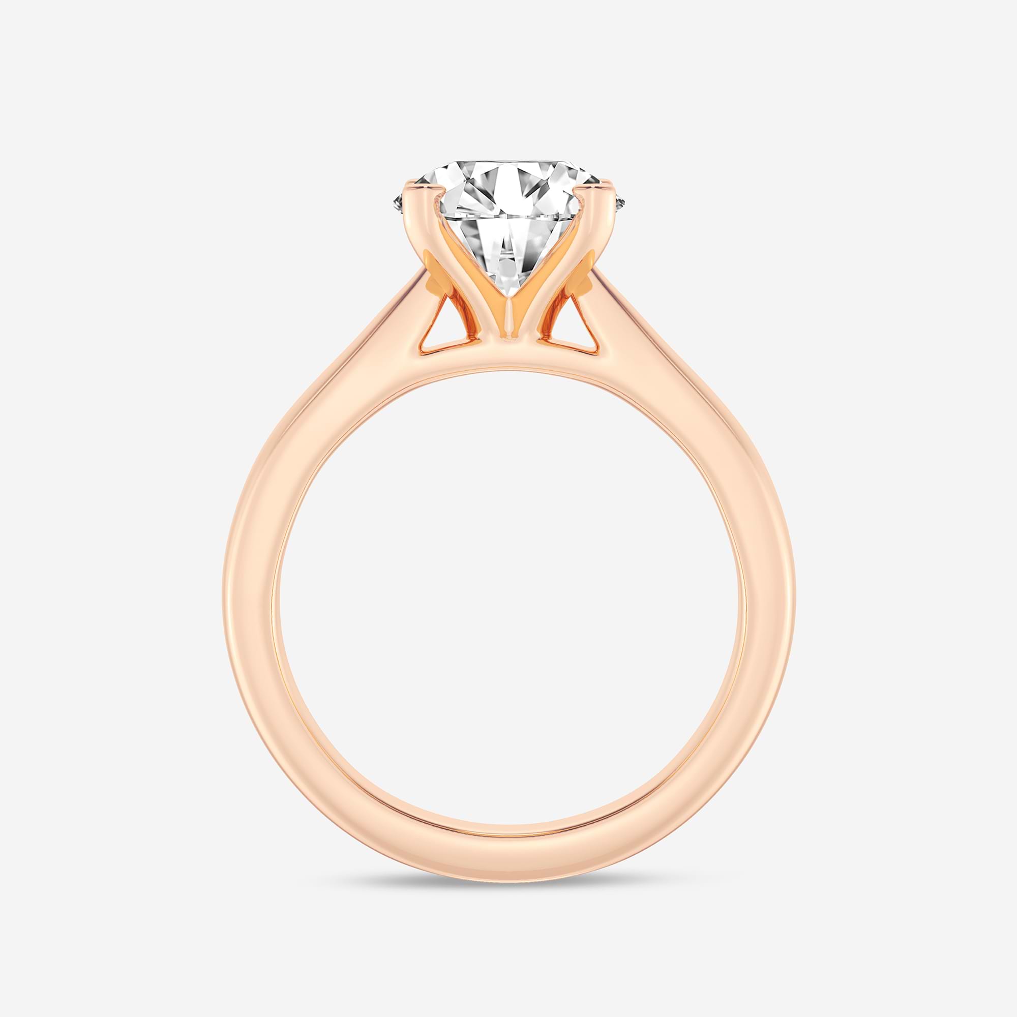 Classic Tapered Solitaire Engagement Ring in White Gold with Round Brilliant Center Stone