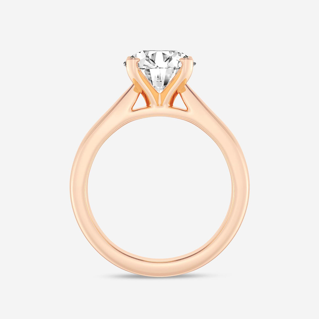 Classic Tapered Solitaire Engagement Ring in White Gold with Round Brilliant Center Stone