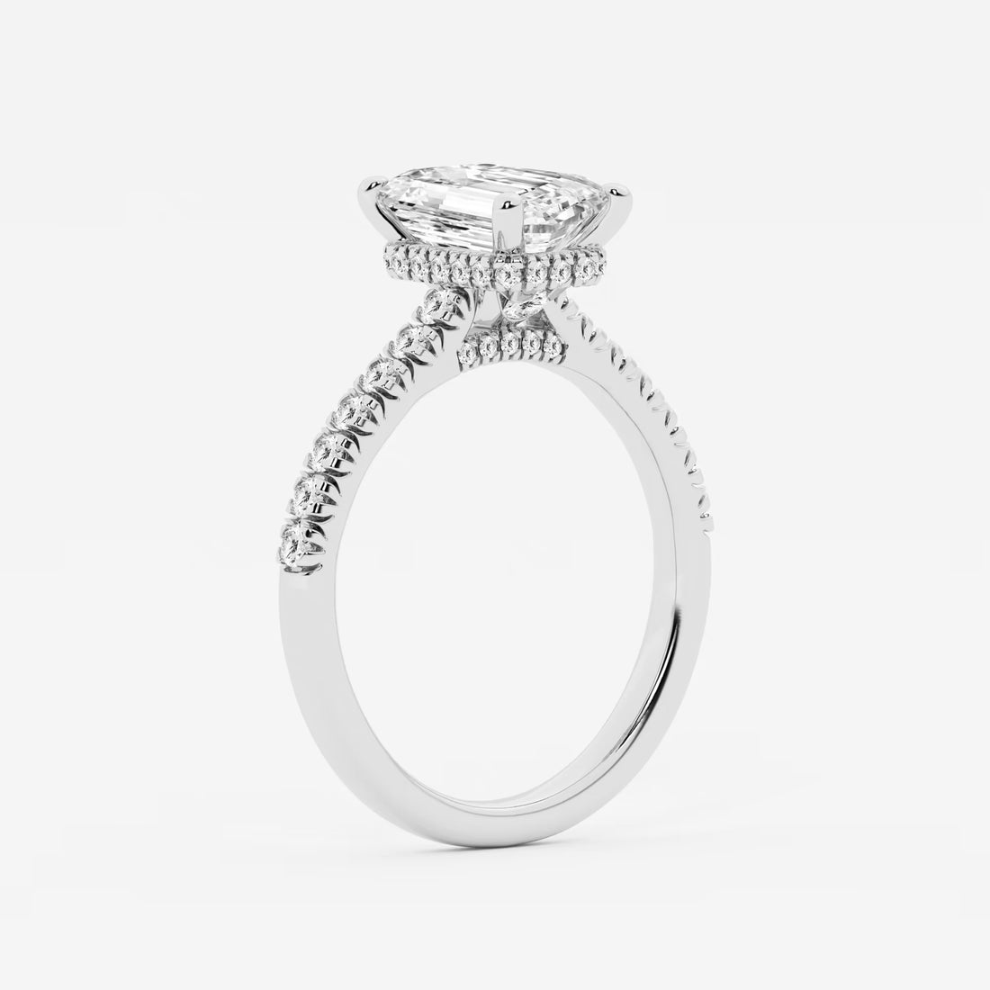 Emerald Cut Lab Diamond Engagement Ring