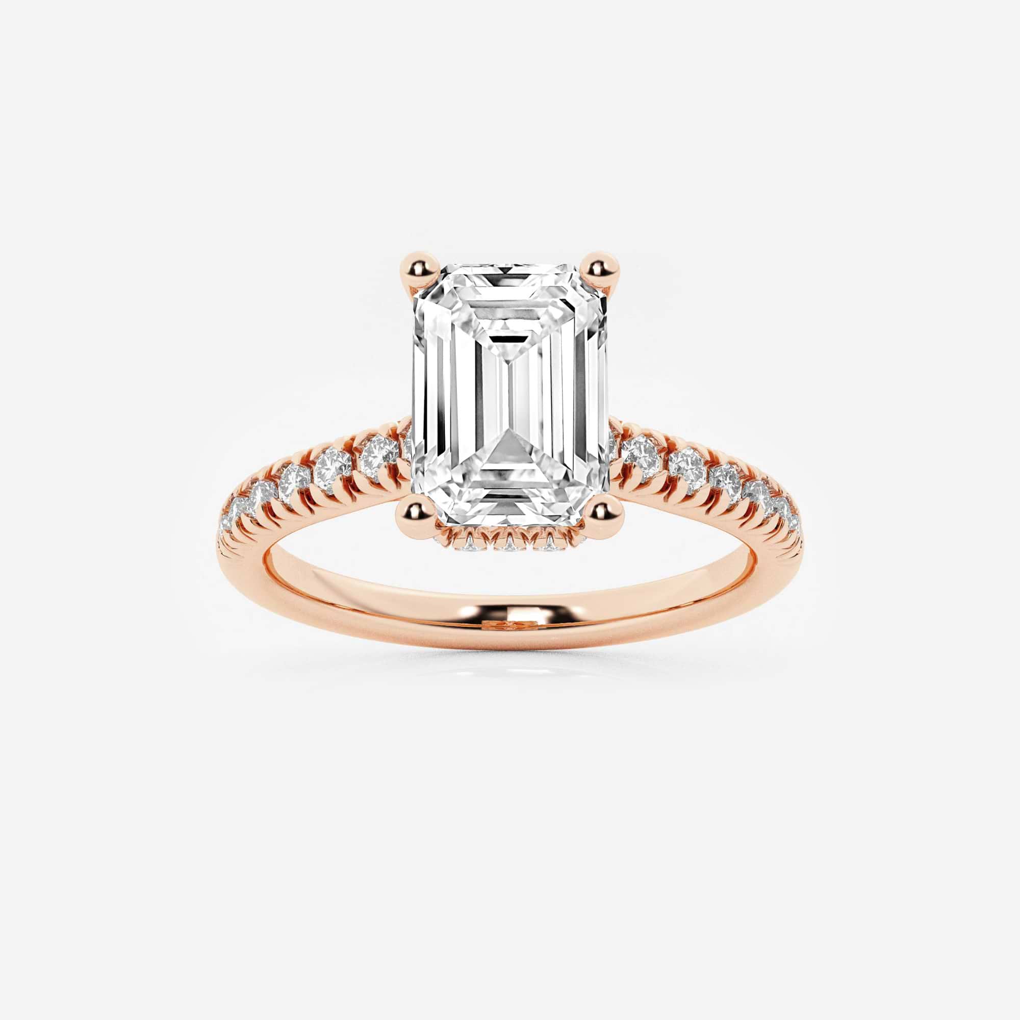 Emerald Cut Lab Diamond Engagement Ring