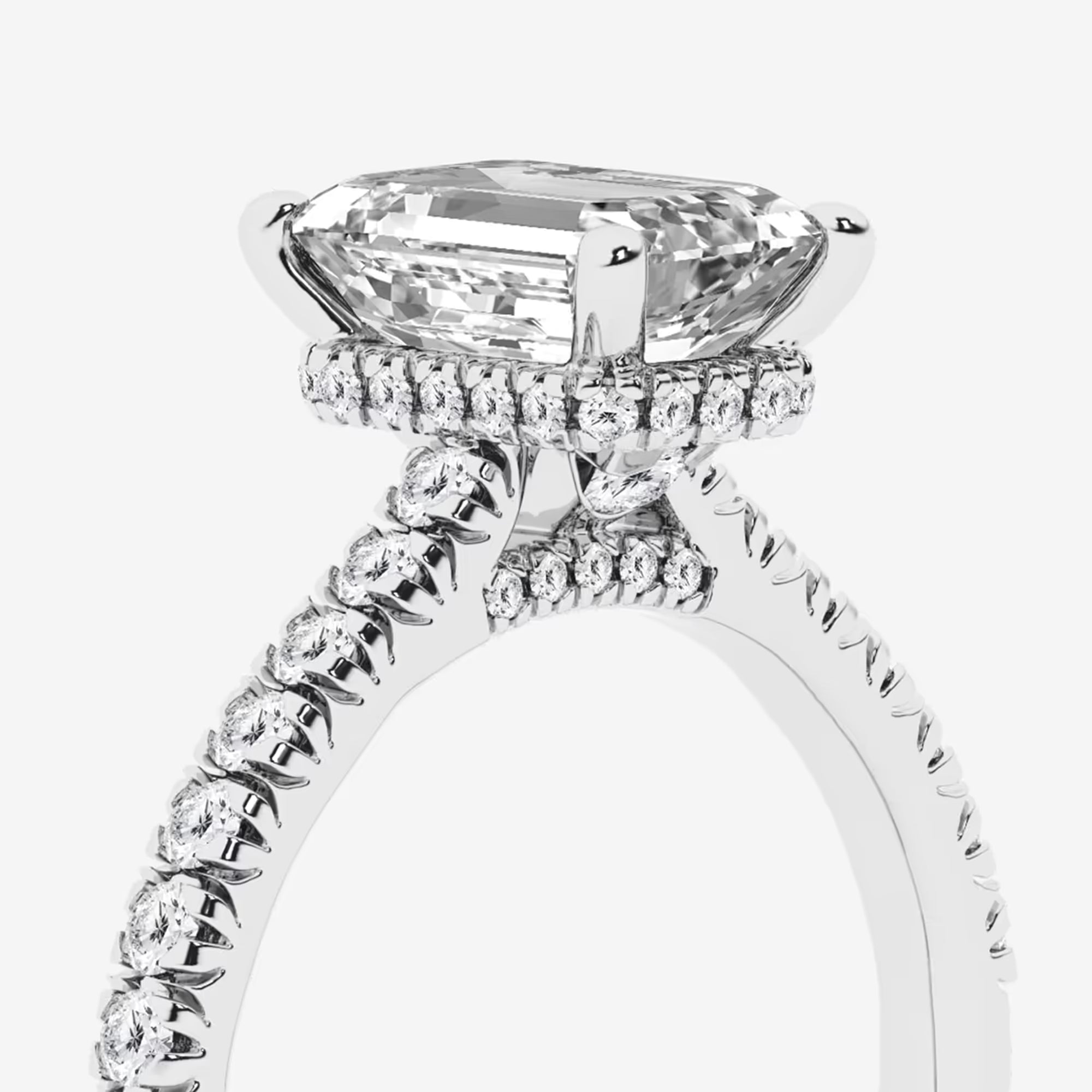 Emerald Cut Lab Diamond Engagement Ring