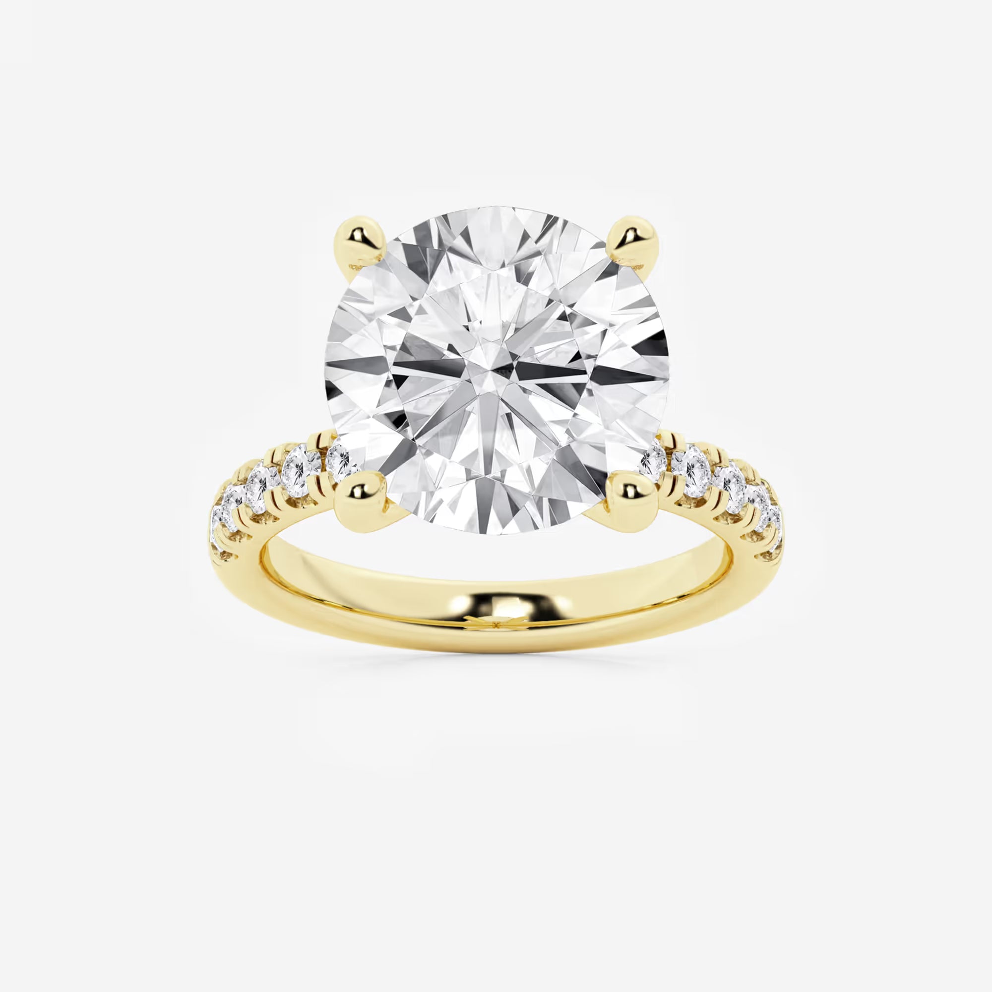Round Brilliant Lab Diamond Solitaire Ring with a Secret Diamond Basket