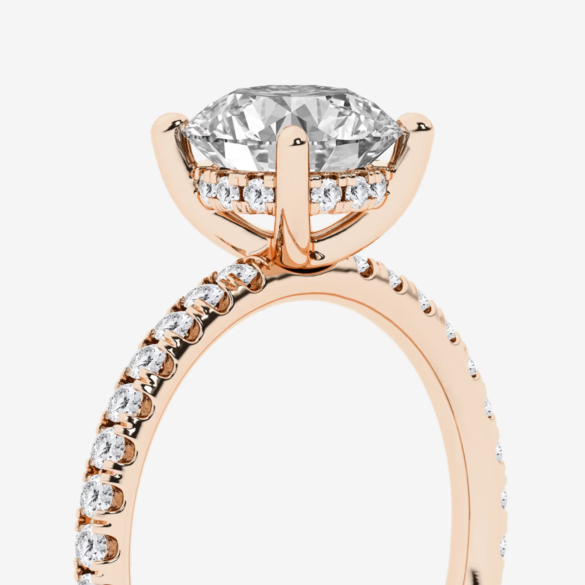 Round Cut Lab Grown Diamond Engagement Ring