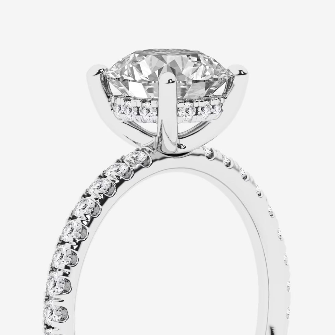 Round Cut Lab Grown Diamond Engagement Ring