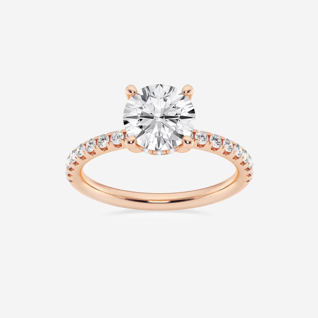 Round Cut Lab Grown Diamond Engagement Ring