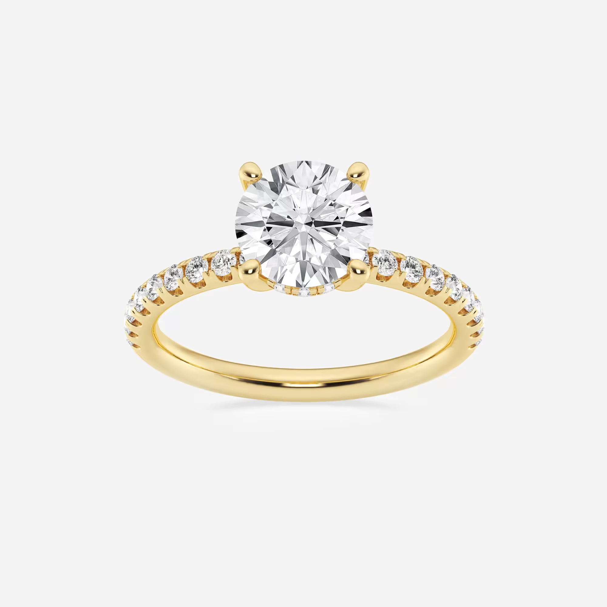 Round Cut Lab Grown Diamond Engagement Ring