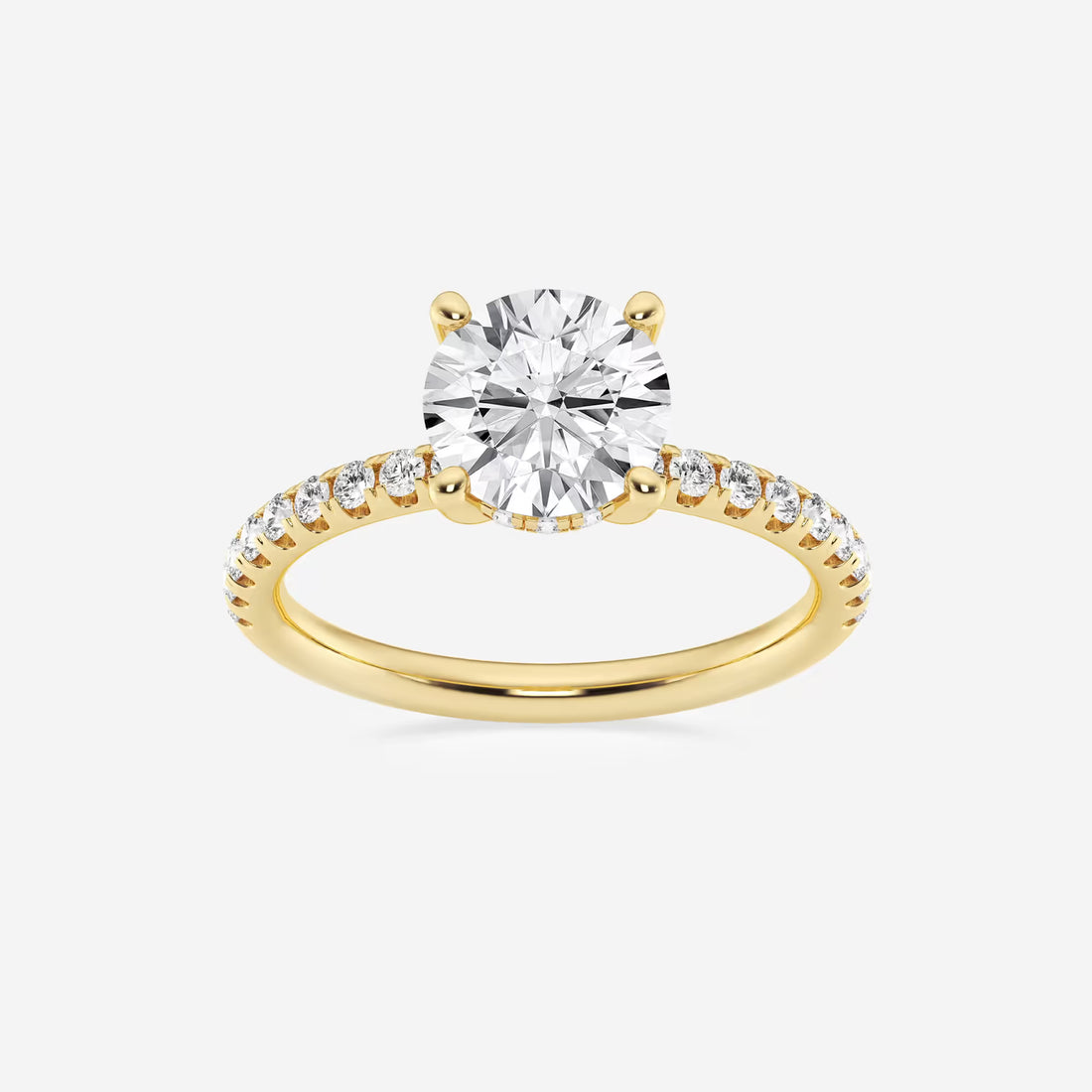 Round Cut Lab Grown Diamond Engagement Ring