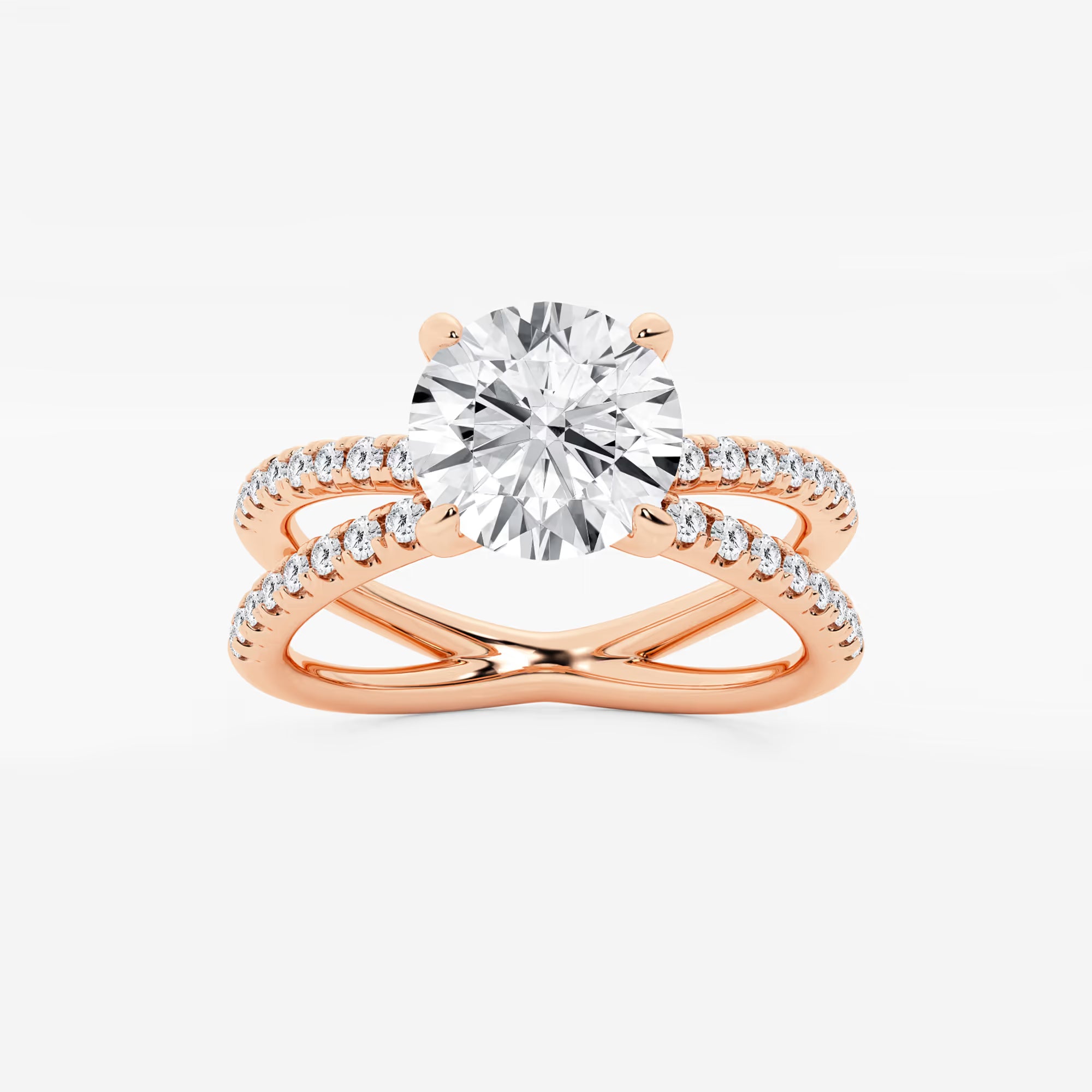 Round Cut Lab Grown Diamond Engagement Ring