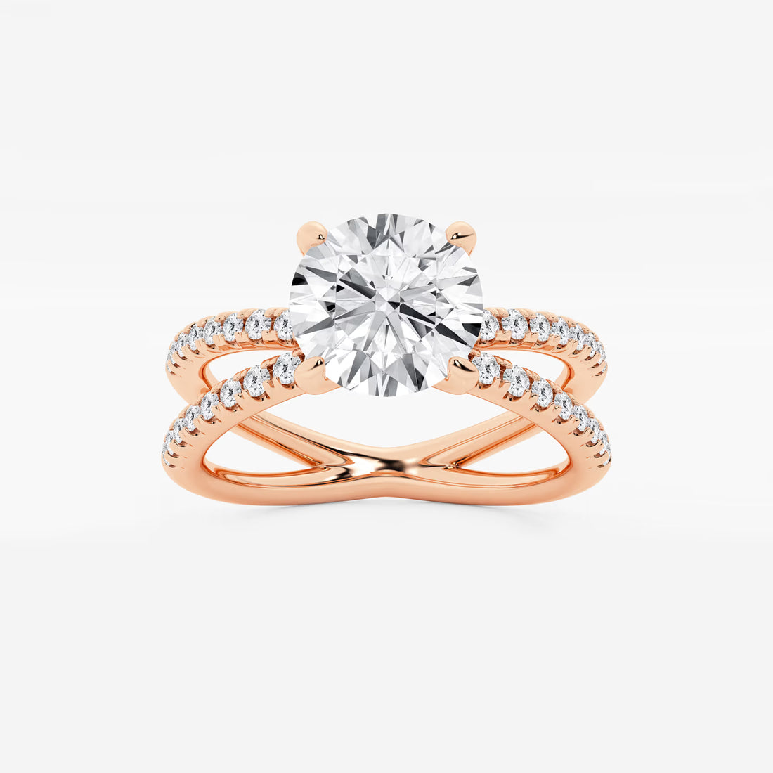 Round Cut Lab Grown Diamond Engagement Ring