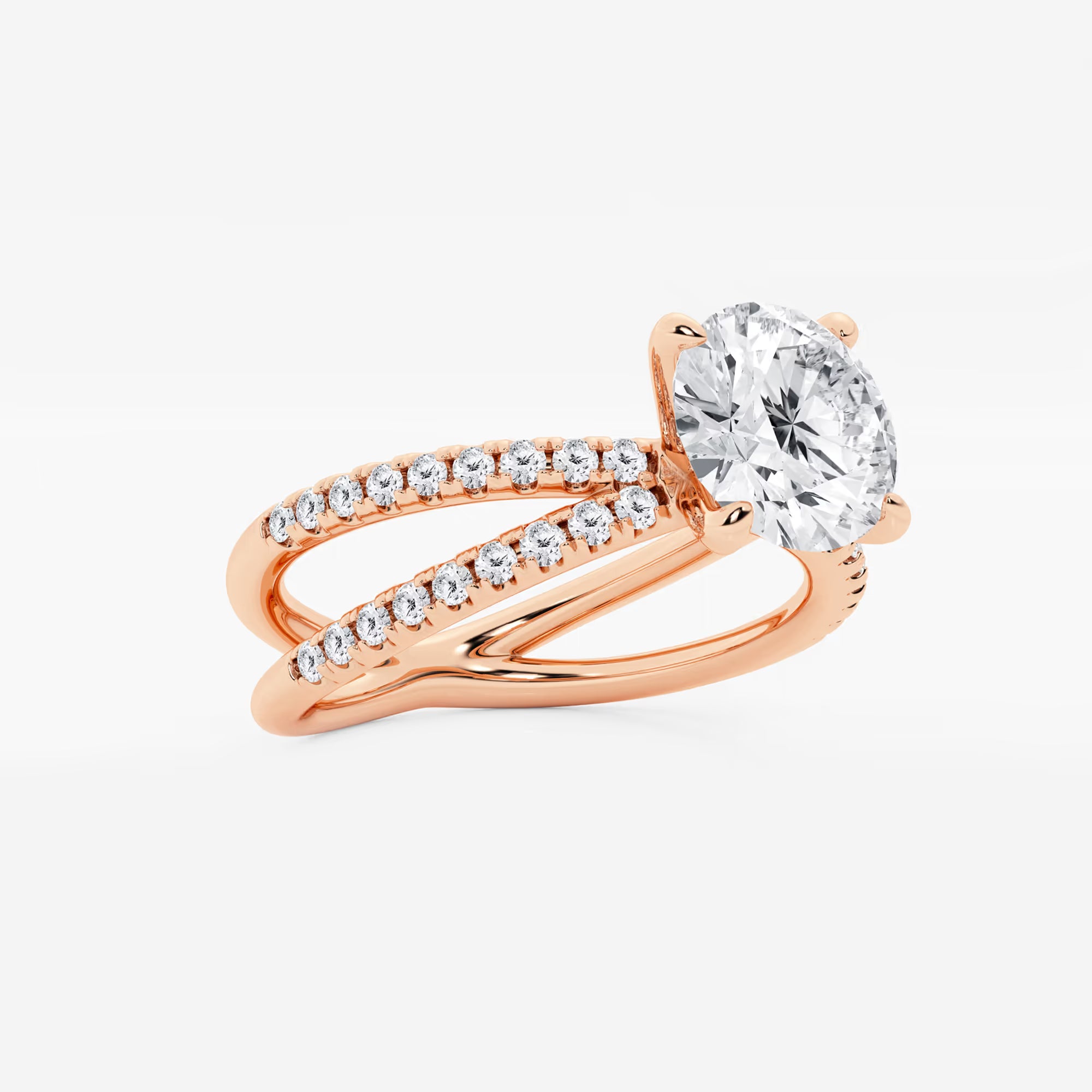 Round Cut Lab Grown Diamond Engagement Ring