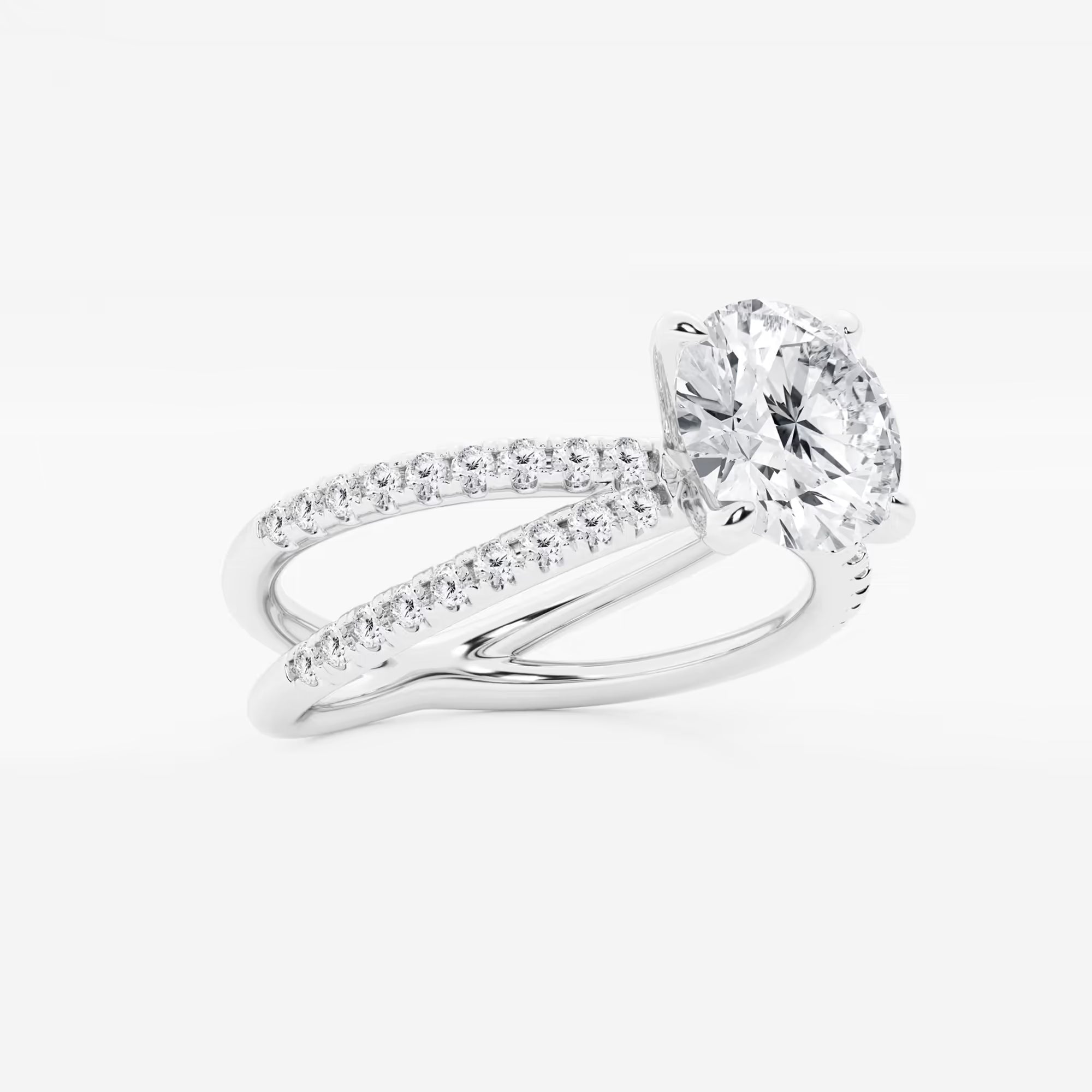 Round Cut Lab Grown Diamond Engagement Ring