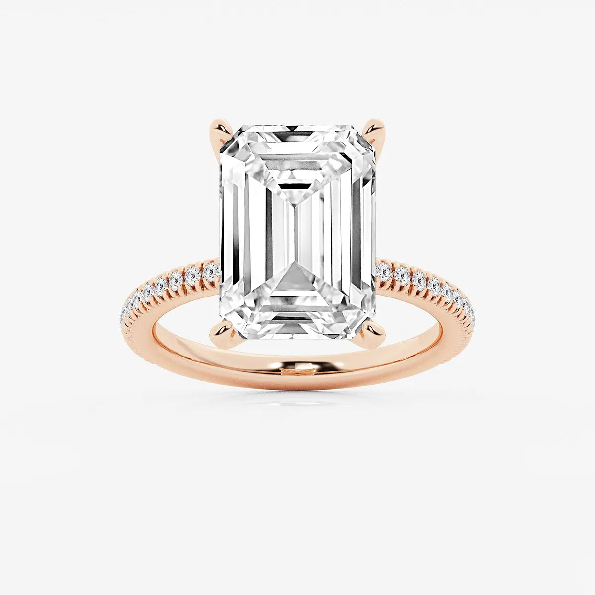 Emerald Cut Lab Diamond Engagement Ring