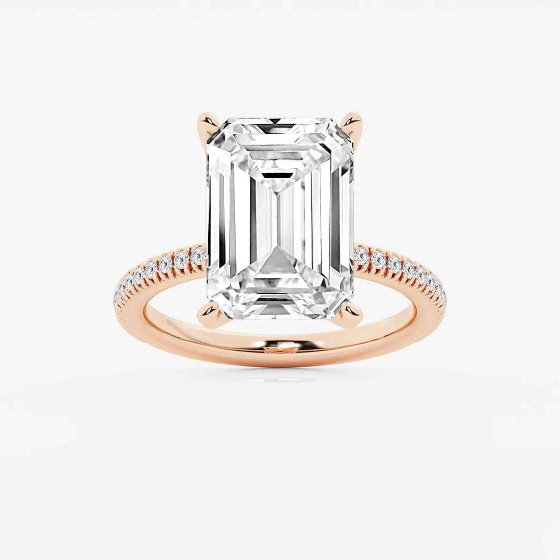 Emerald Cut Lab Diamond Engagement Ring