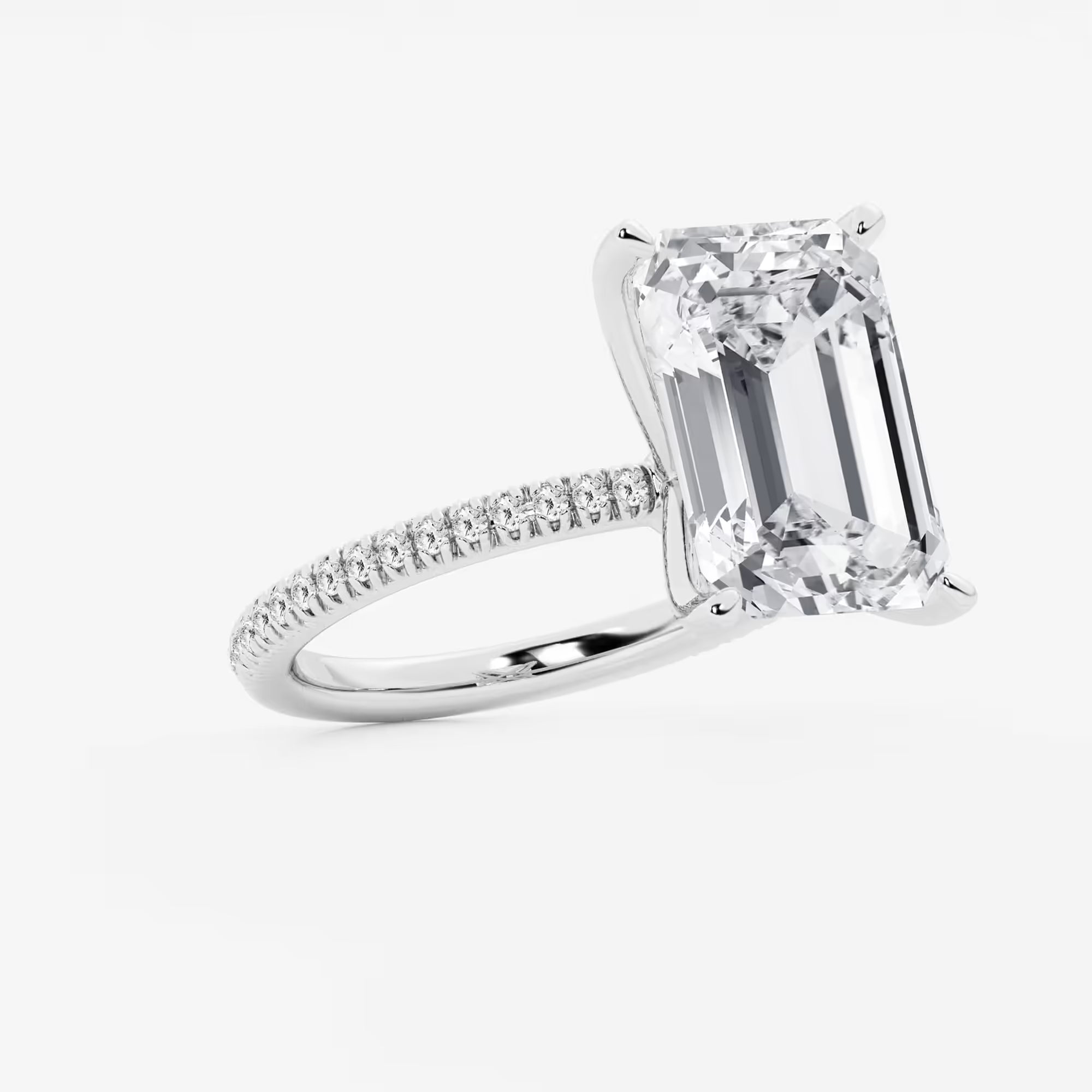 Emerald Cut Lab Diamond Engagement Ring
