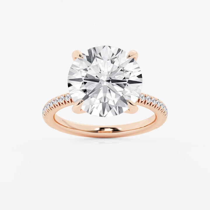 Hidden Halo Pavé Engagement Ring in White Gold with Round Brilliant Center Stone