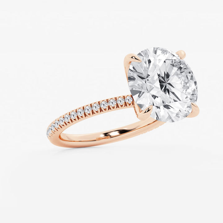 Hidden Halo Pavé Engagement Ring in White Gold with Round Brilliant Center Stone