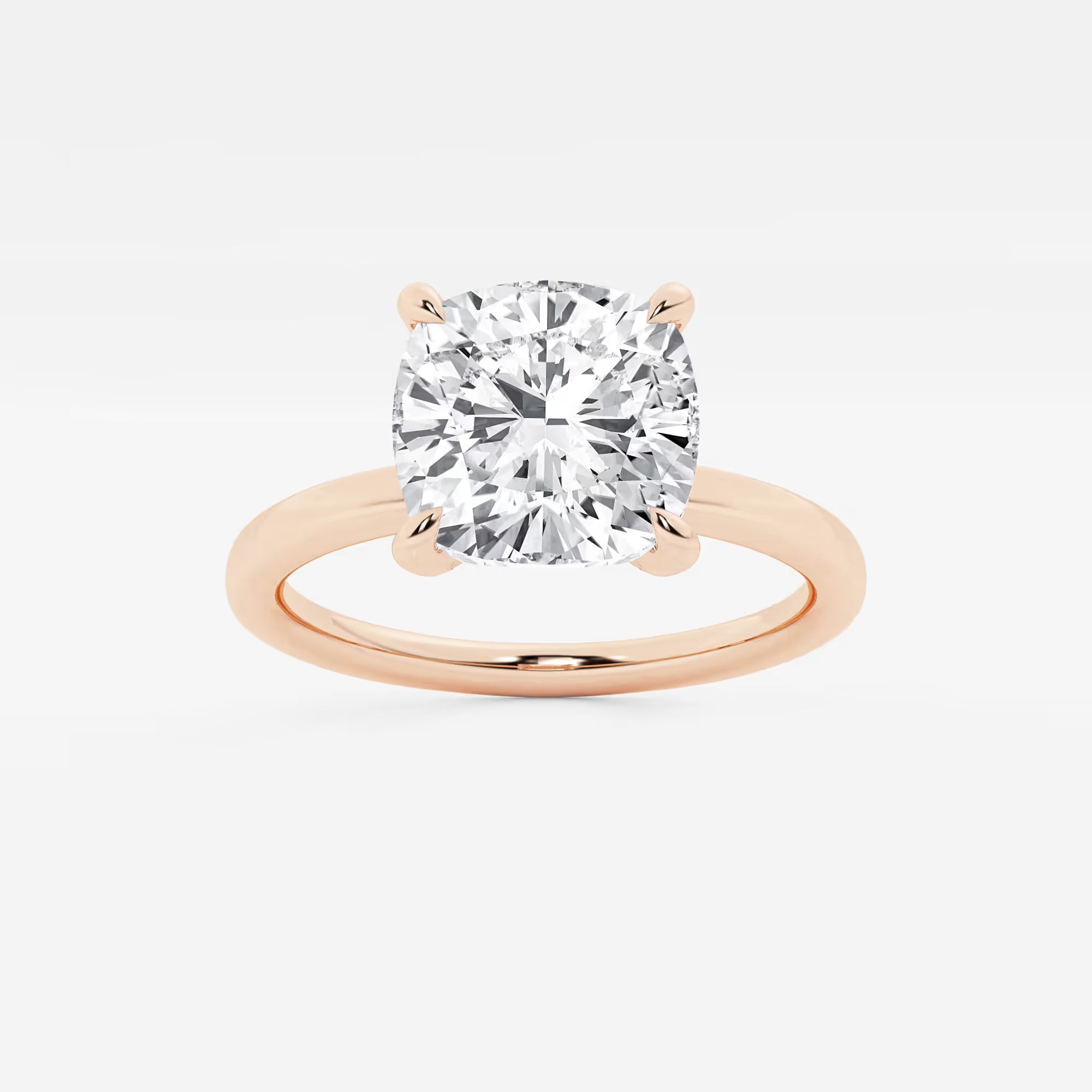 Luxe Knife Edge Cushion Lab-Grown Diamond Solitaire Engagement Ring