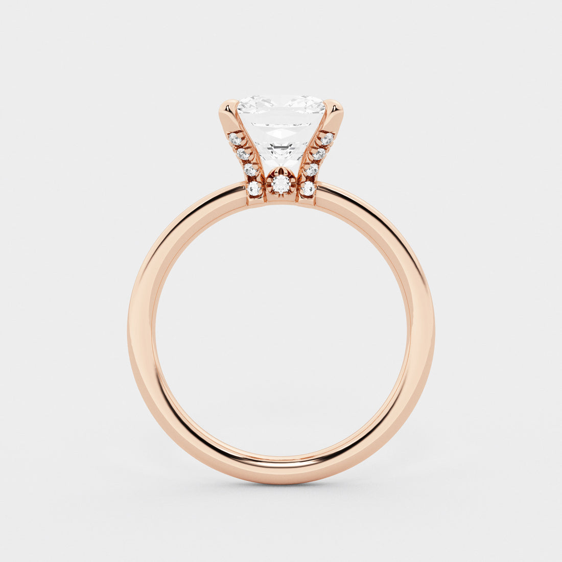 Luxe Knife Edge Cushion Lab-Grown Diamond Solitaire Engagement Ring