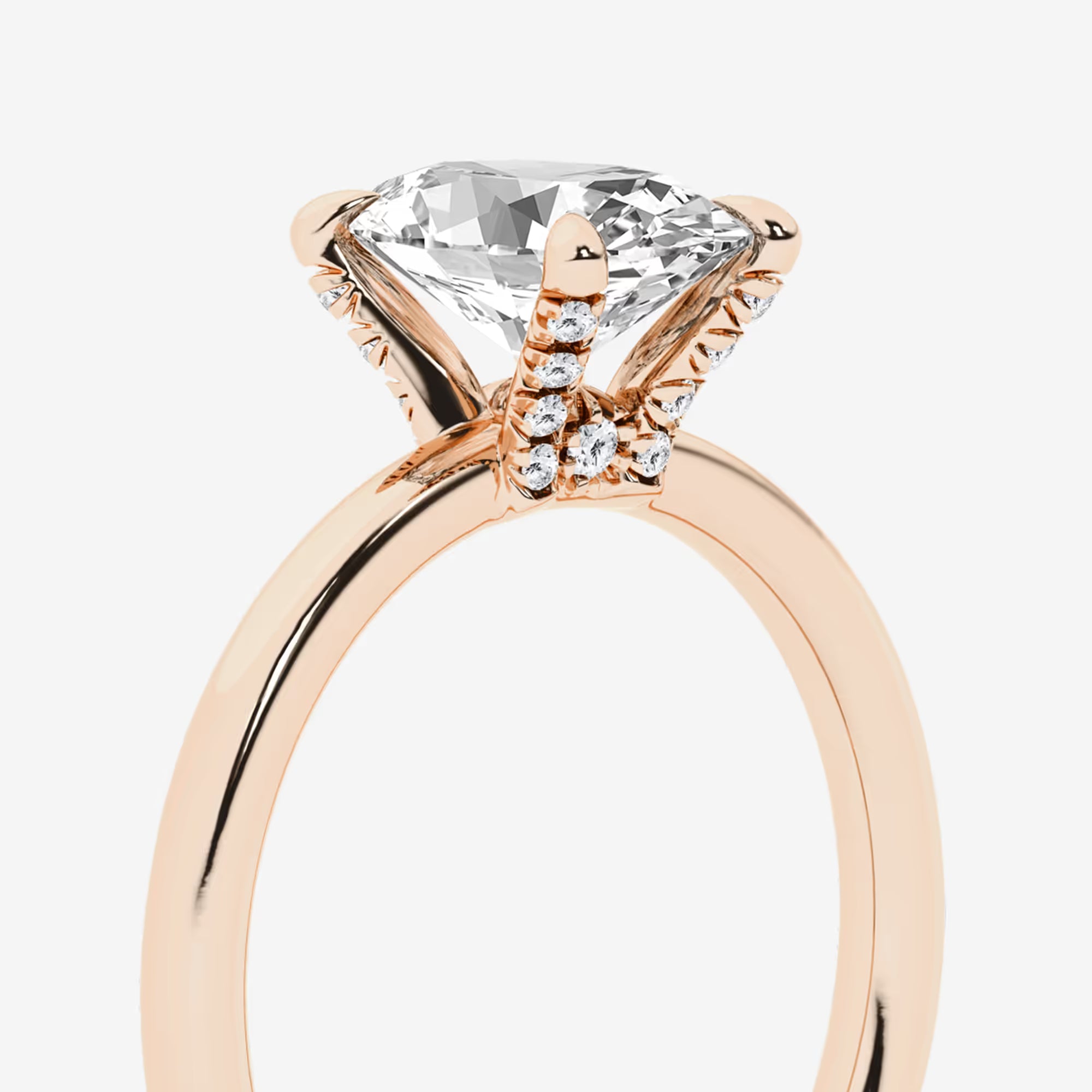 ITLE: Round Cut Lab Grown Diamond Classic Solitaire Engagement Ring