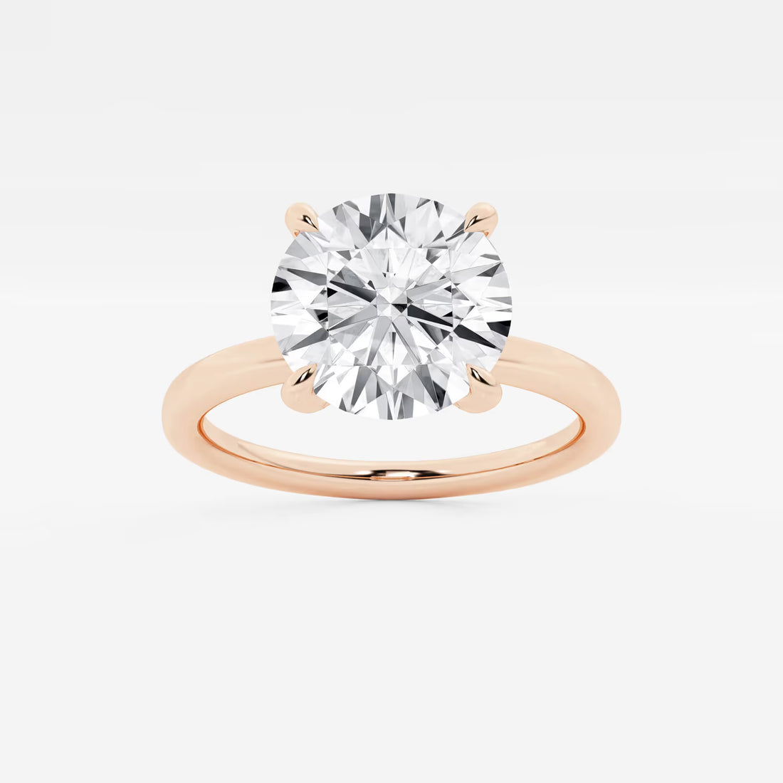 ITLE: Round Cut Lab Grown Diamond Classic Solitaire Engagement Ring