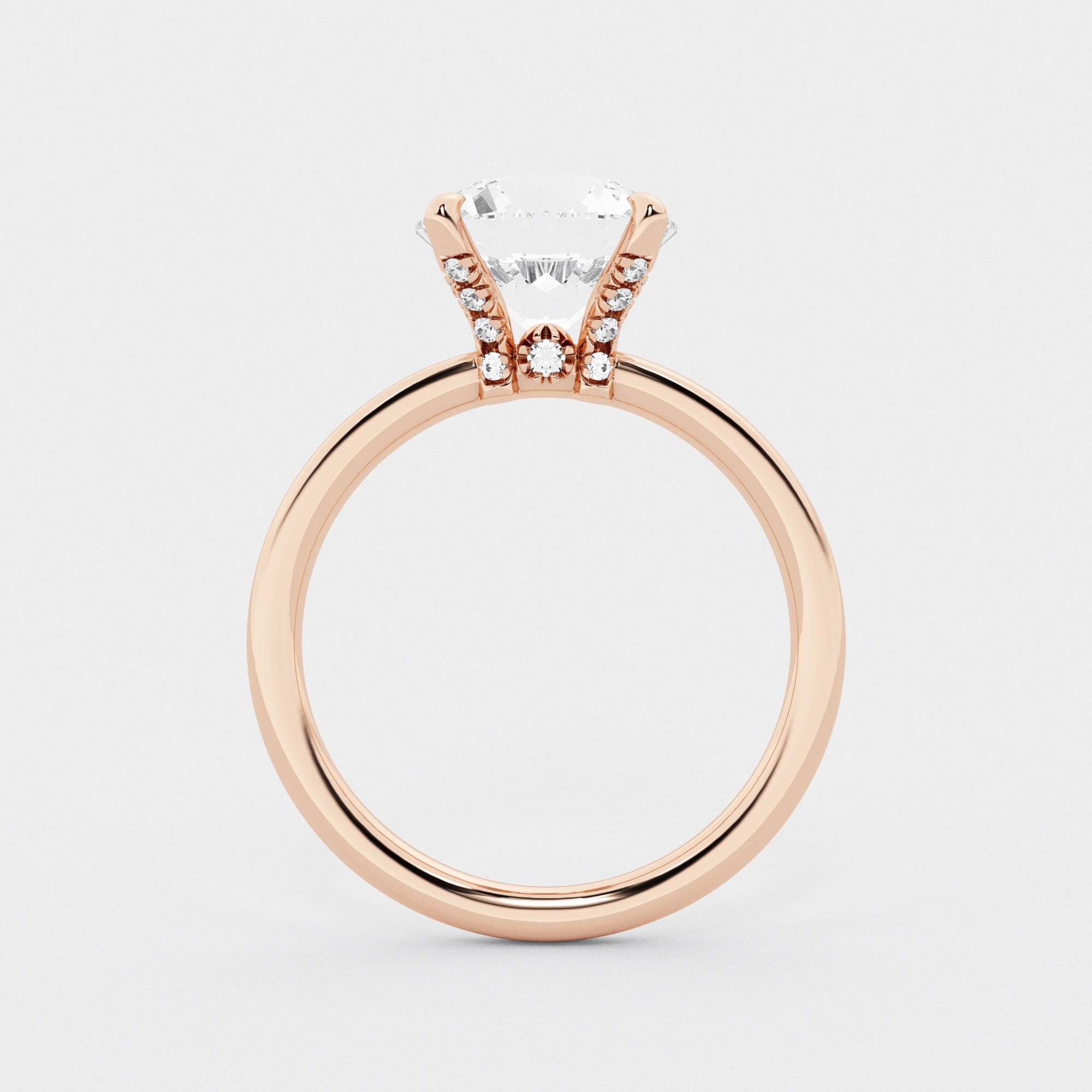 ITLE: Round Cut Lab Grown Diamond Classic Solitaire Engagement Ring