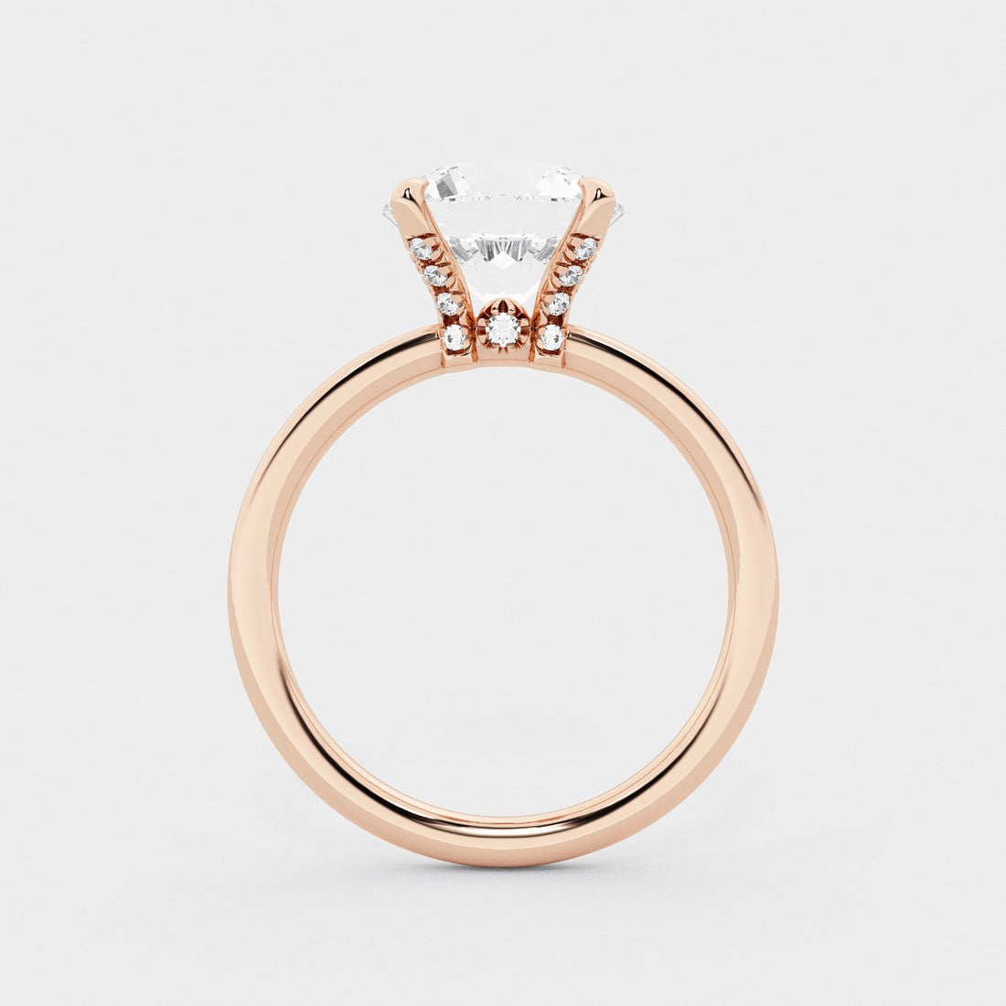 ITLE: Round Cut Lab Grown Diamond Classic Solitaire Engagement Ring