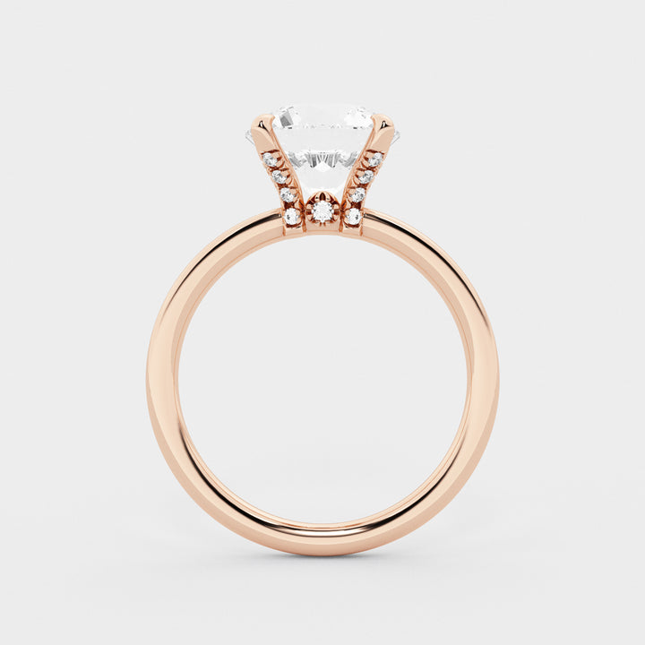 ITLE: Round Cut Lab Grown Diamond Classic Solitaire Engagement Ring