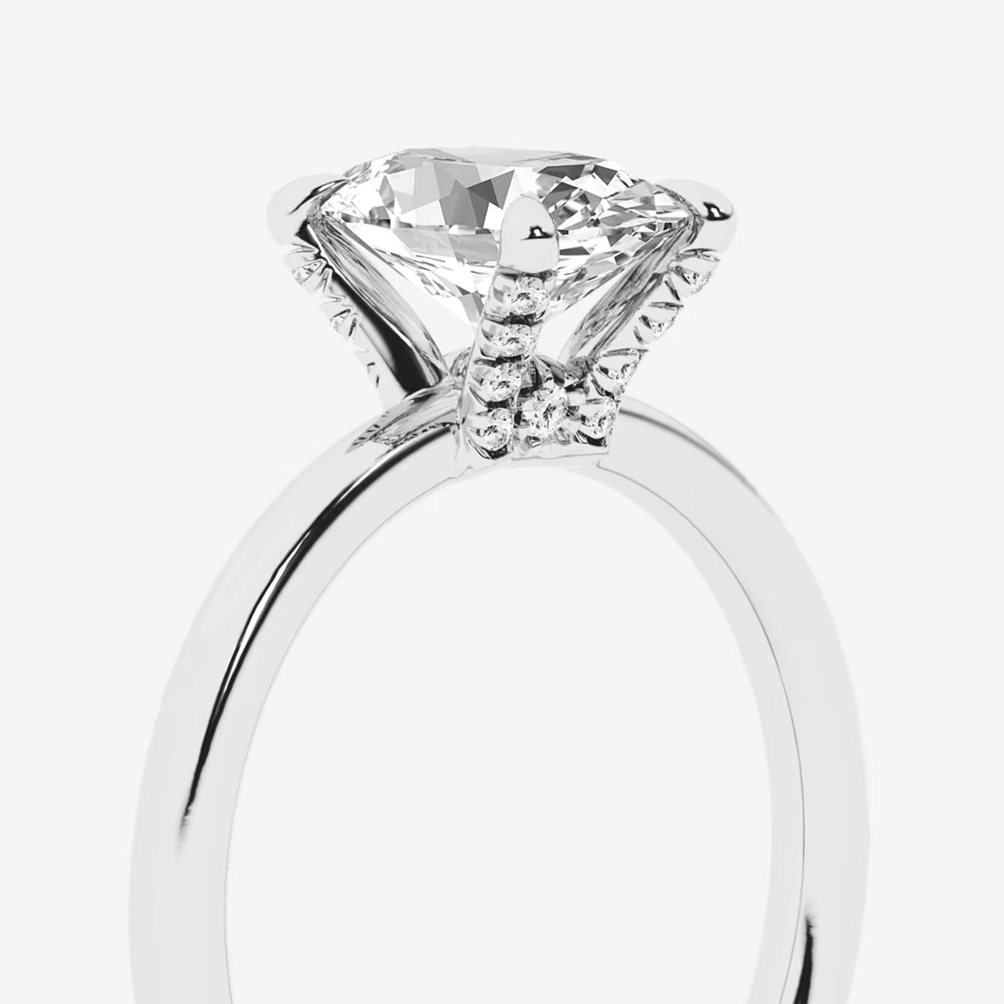 ITLE: Round Cut Lab Grown Diamond Classic Solitaire Engagement Ring