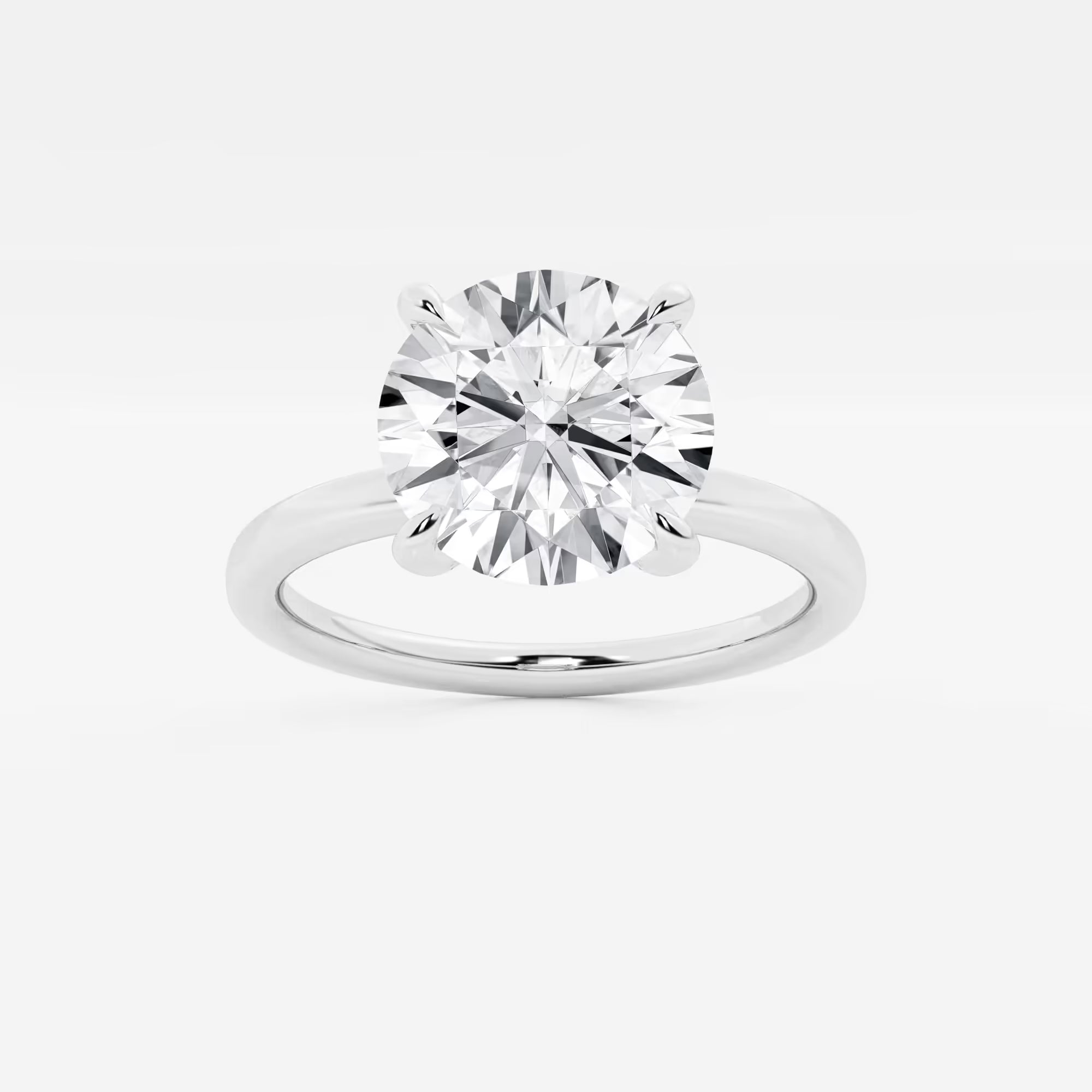 ITLE: Round Cut Lab Grown Diamond Classic Solitaire Engagement Ring