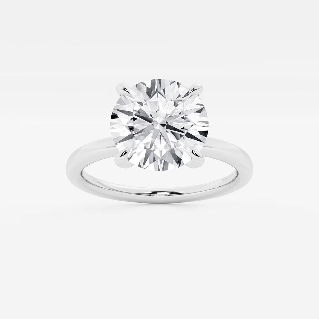 ITLE: Round Cut Lab Grown Diamond Classic Solitaire Engagement Ring