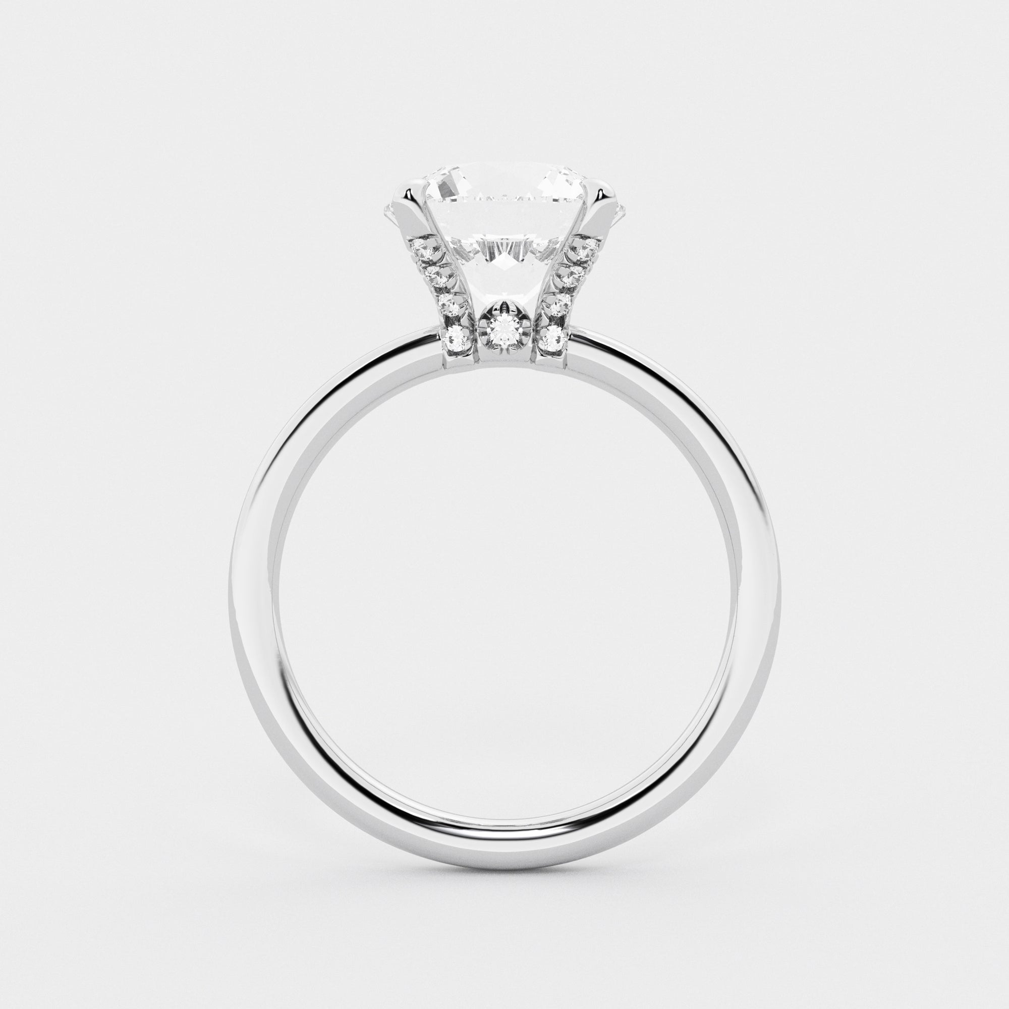 ITLE: Round Cut Lab Grown Diamond Classic Solitaire Engagement Ring