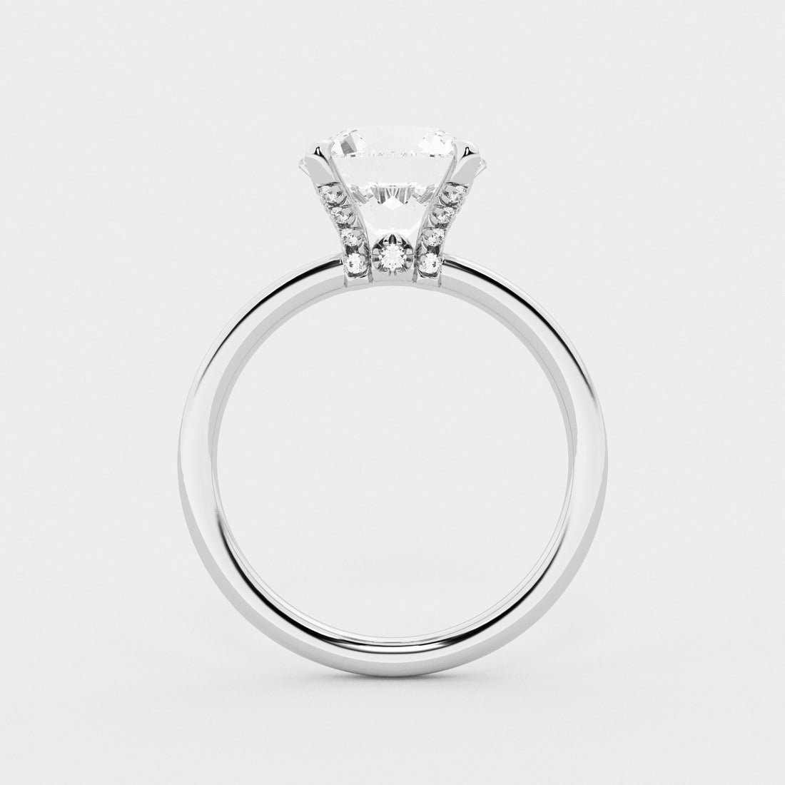 ITLE: Round Cut Lab Grown Diamond Classic Solitaire Engagement Ring