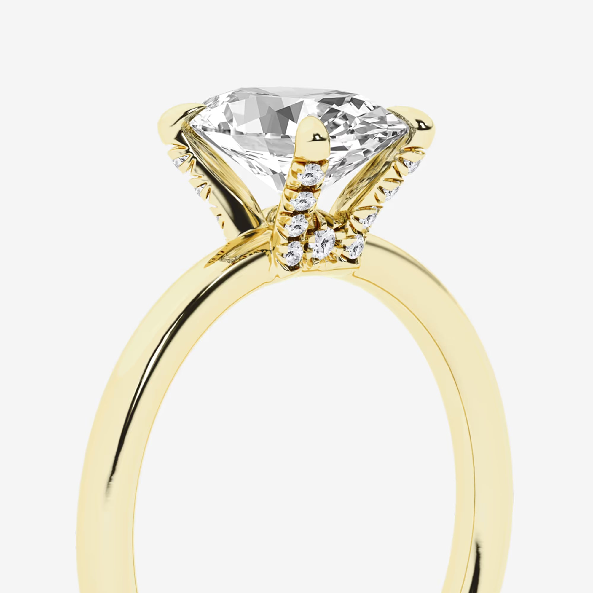 ITLE: Round Cut Lab Grown Diamond Classic Solitaire Engagement Ring