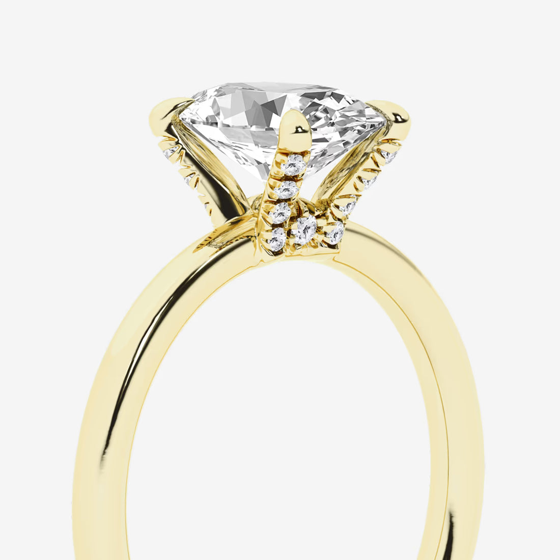ITLE: Round Cut Lab Grown Diamond Classic Solitaire Engagement Ring