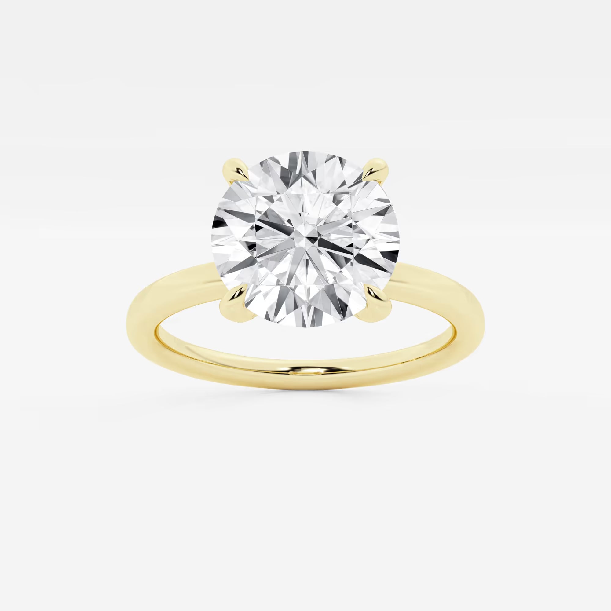 ITLE: Round Cut Lab Grown Diamond Classic Solitaire Engagement Ring
