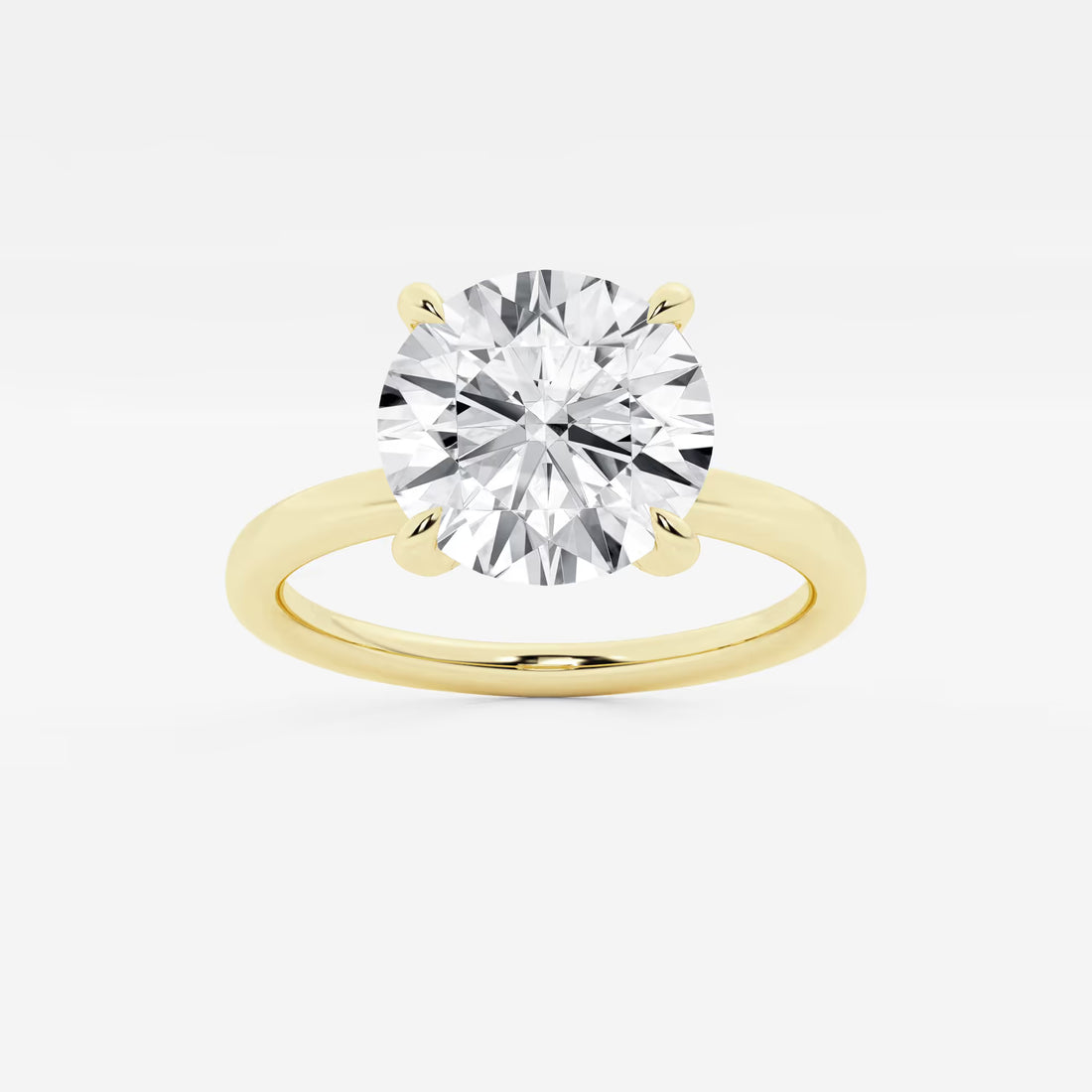 ITLE: Round Cut Lab Grown Diamond Classic Solitaire Engagement Ring