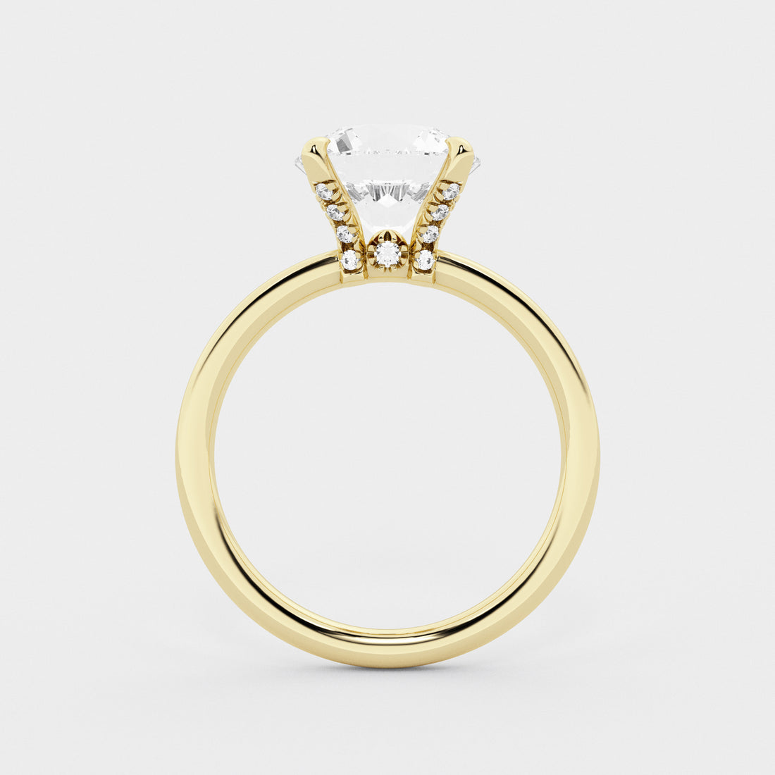 ITLE: Round Cut Lab Grown Diamond Classic Solitaire Engagement Ring