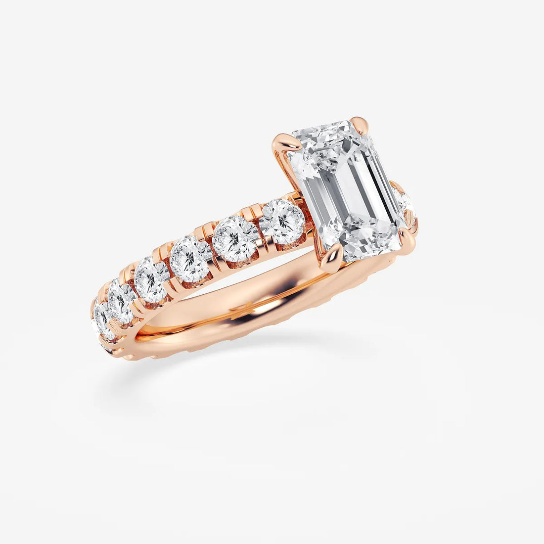 Infinity Verve Emerald Cut Lab-Grown Diamond Eternity Engagement Ring