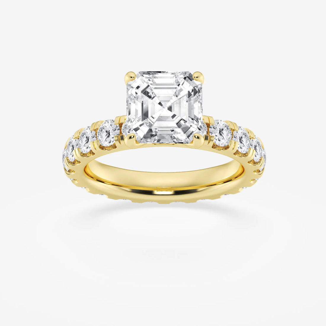 Asscher Lab Grown Diamond Eternity Solitaire Engagement Ring