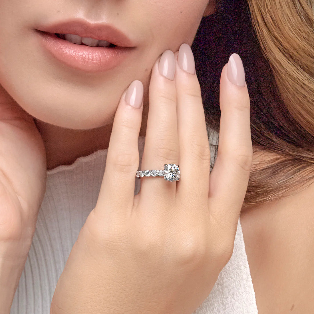 Round Cut Lab Grown Diamond Solitaire Engagement Ring