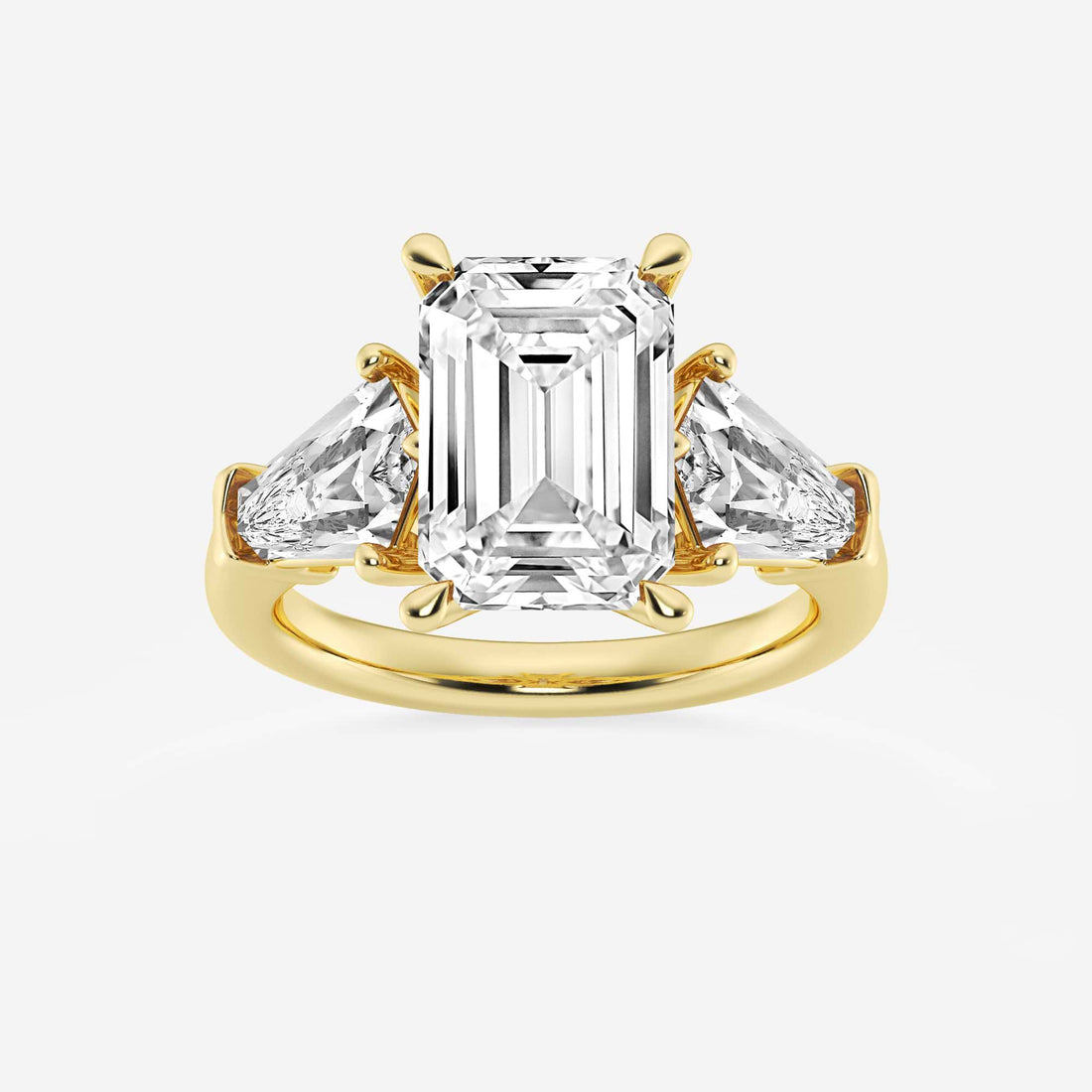 Emerald Cut Lab Diamond Three Stone Ring