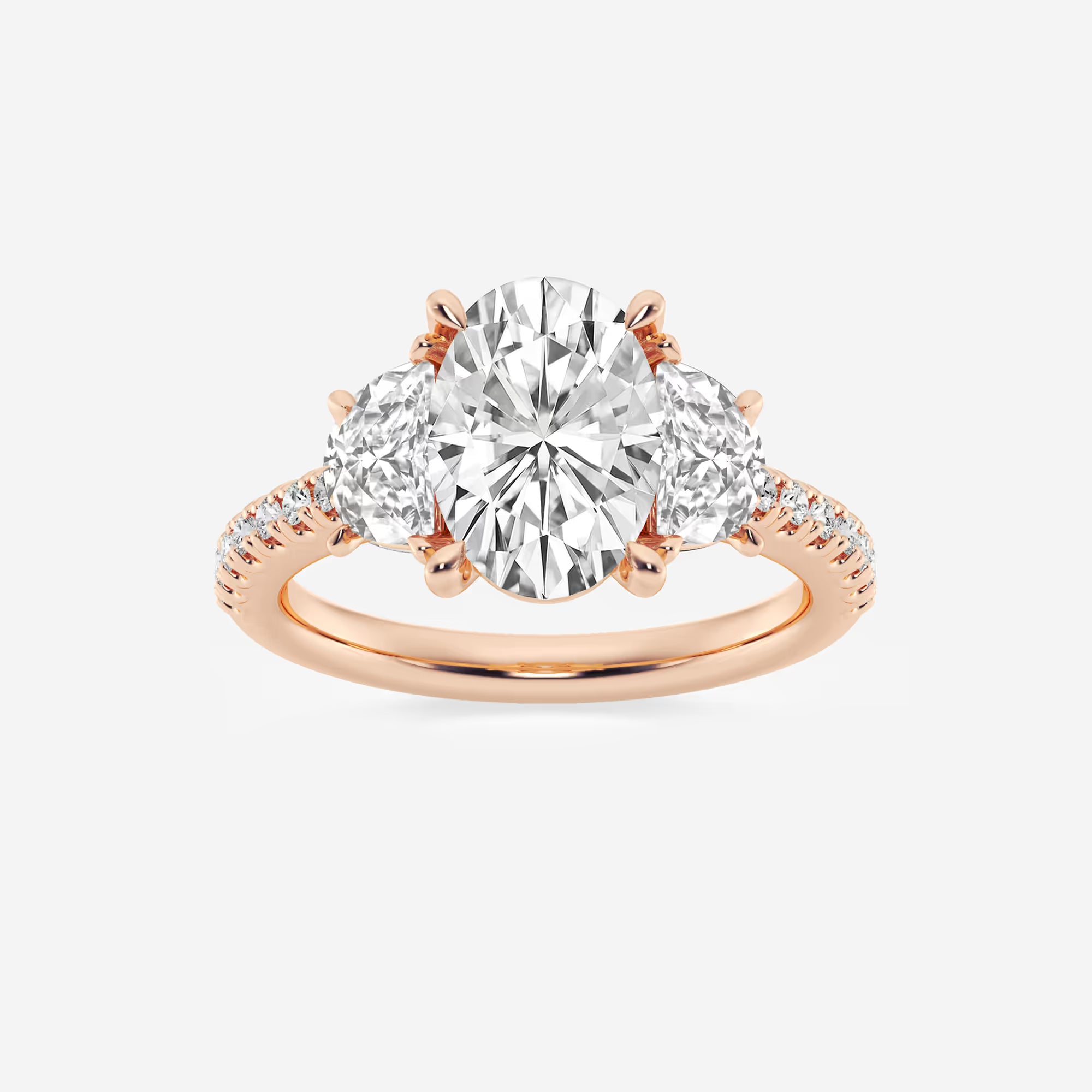 Oval Cut Three-Stone Engagement Ring