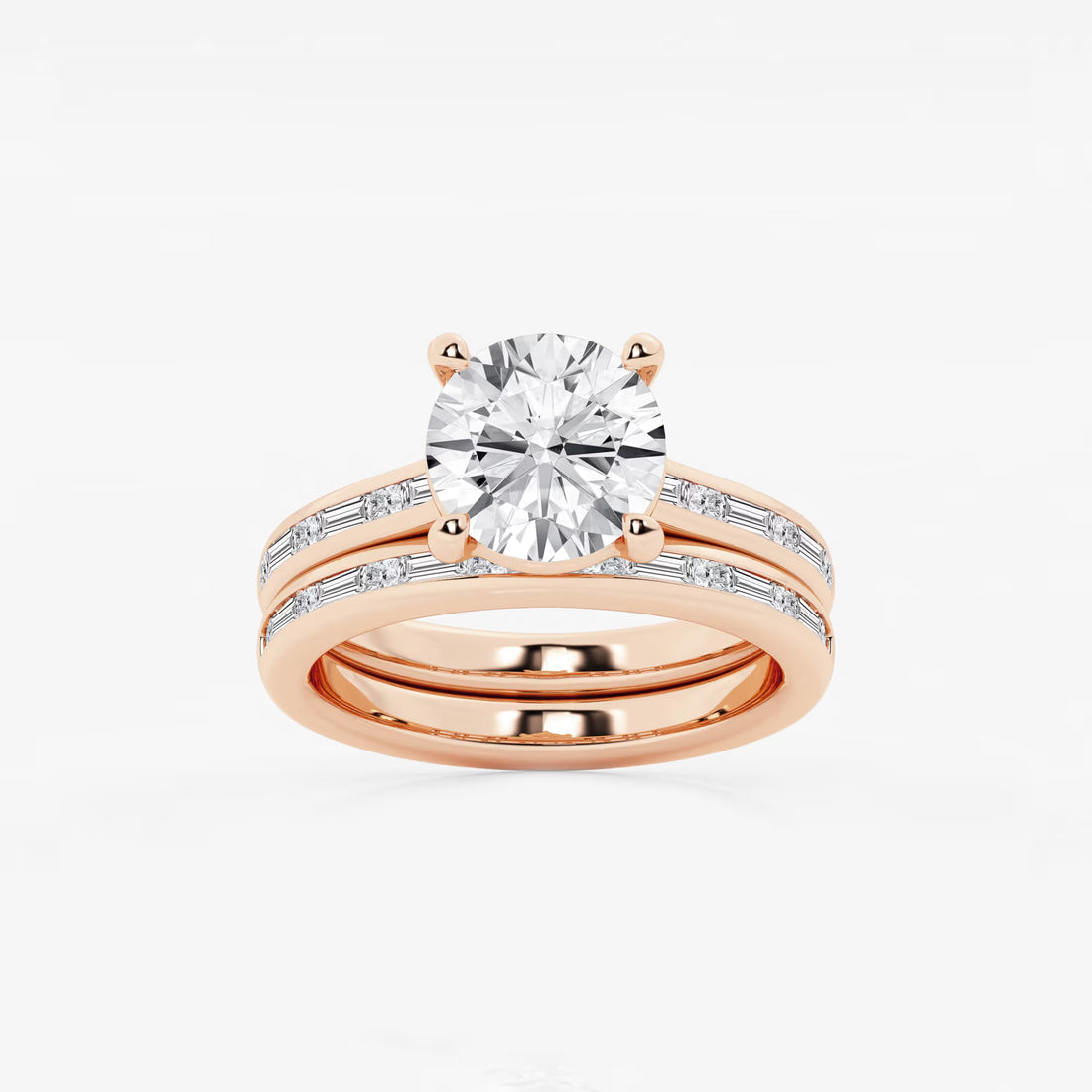 Round Cut Lab Grown Diamond Bridal Set