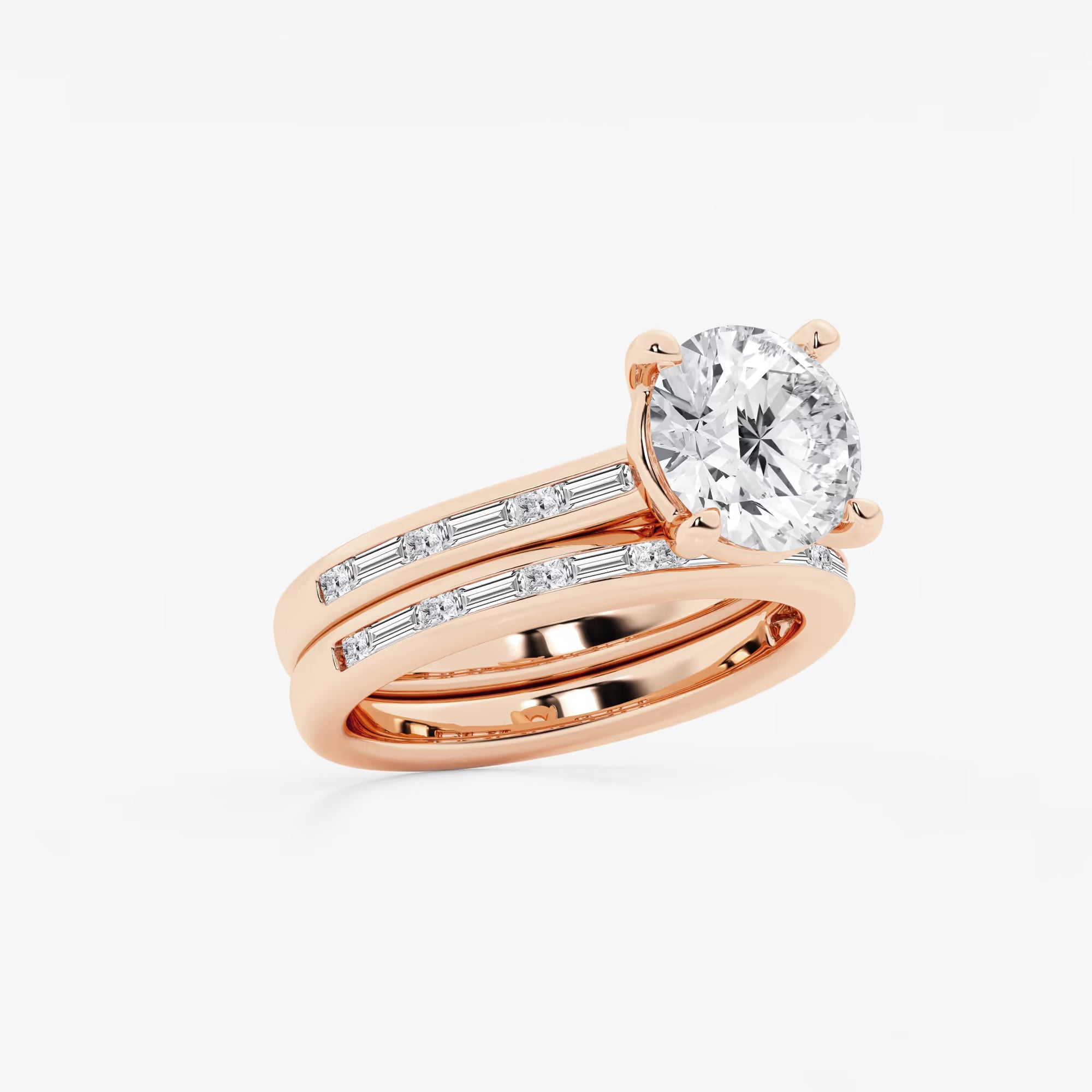 Round Cut Lab Grown Diamond Bridal Set