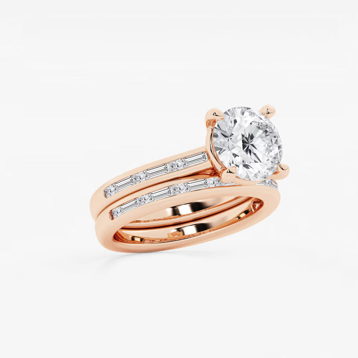 Round Cut Lab Grown Diamond Bridal Set