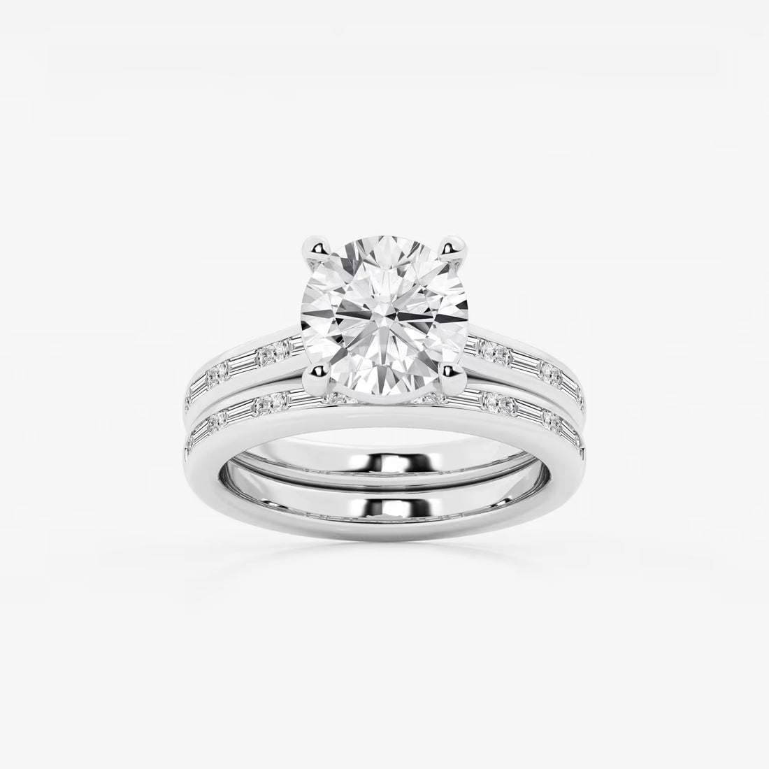 Round Cut Lab Grown Diamond Bridal Set