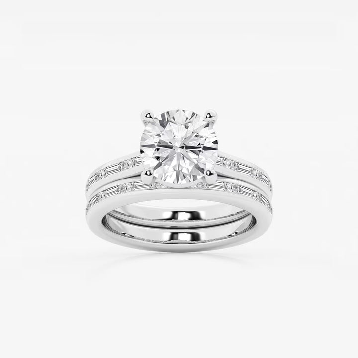 Round Cut Lab Grown Diamond Bridal Set