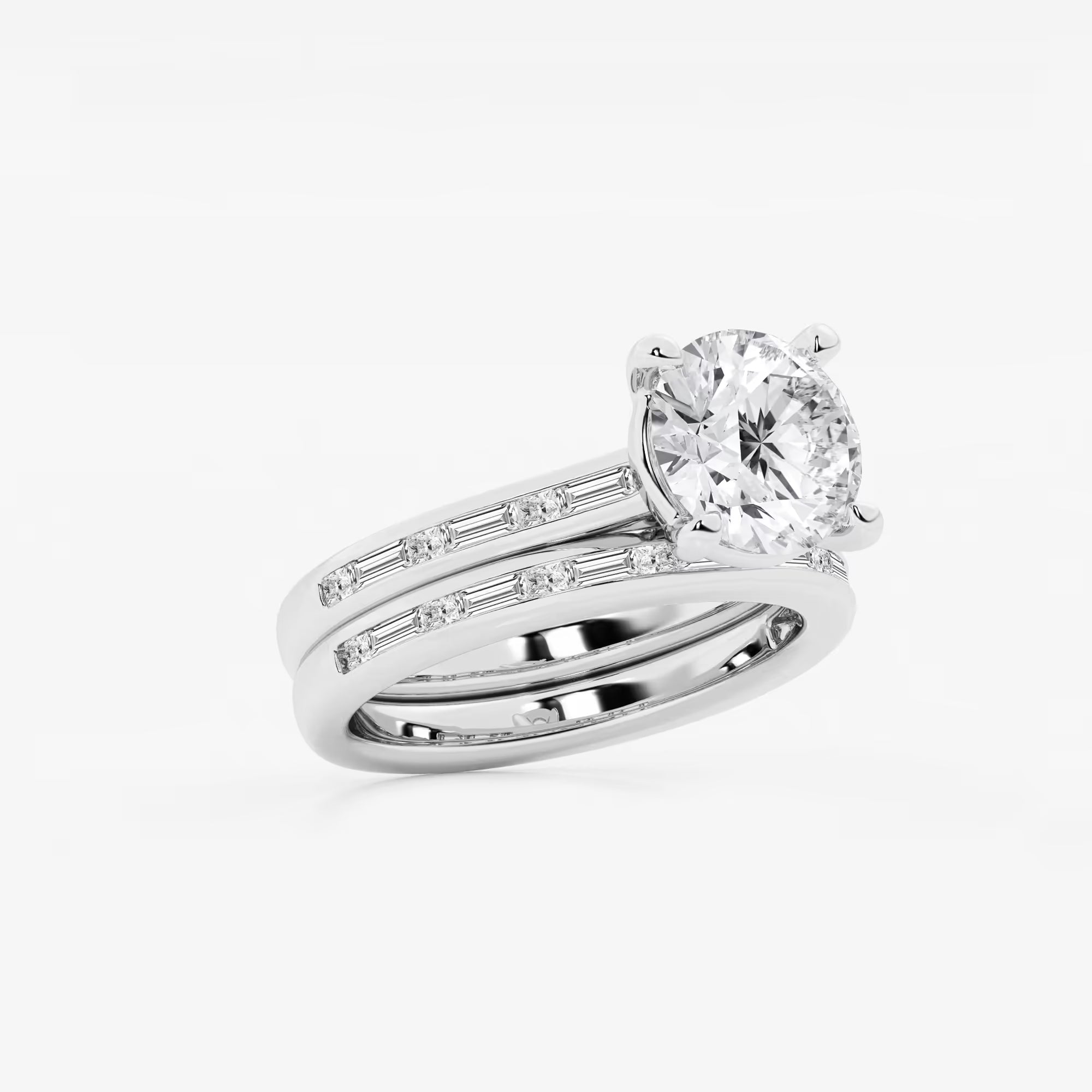 Round Cut Lab Grown Diamond Bridal Set