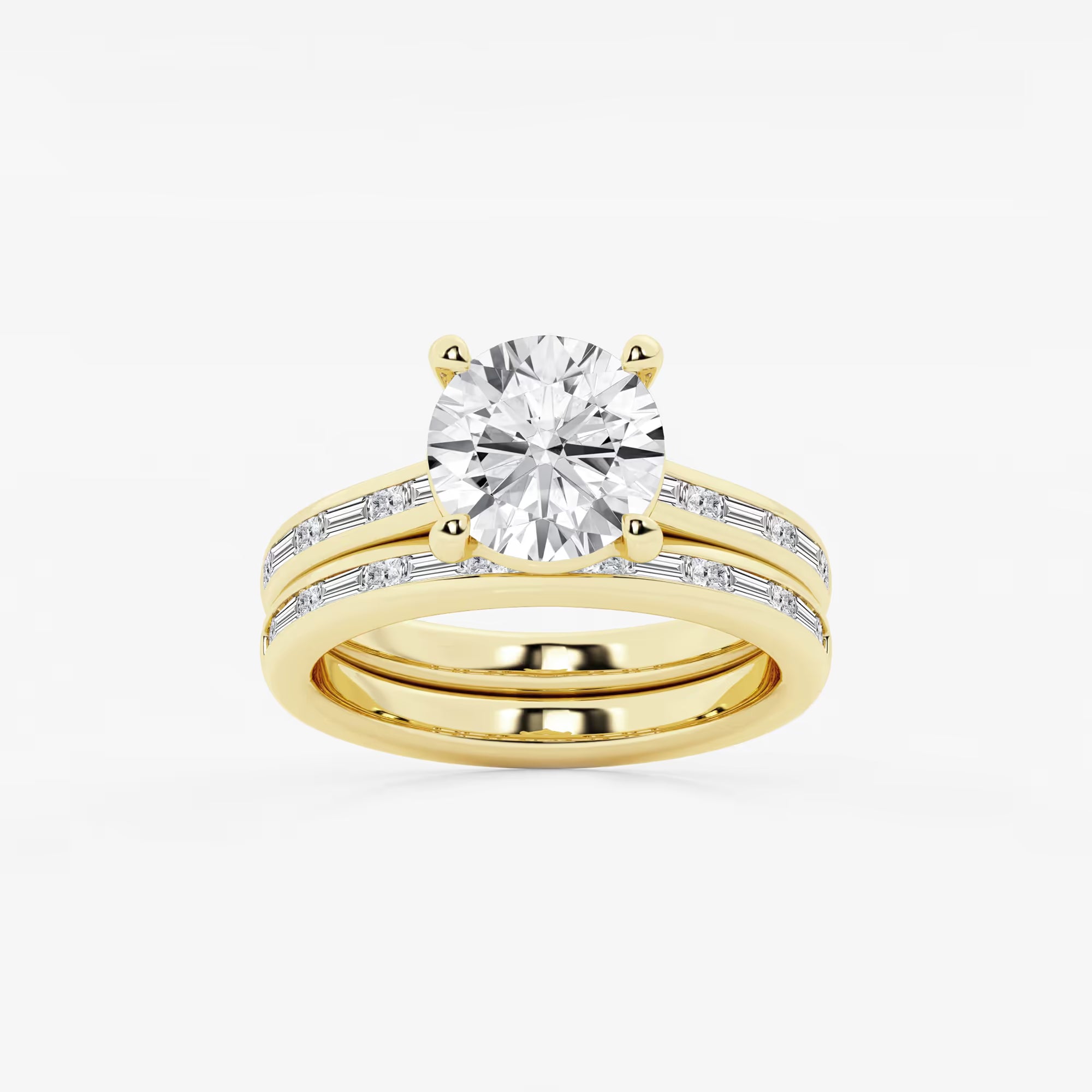 Round Cut Lab Grown Diamond Bridal Set